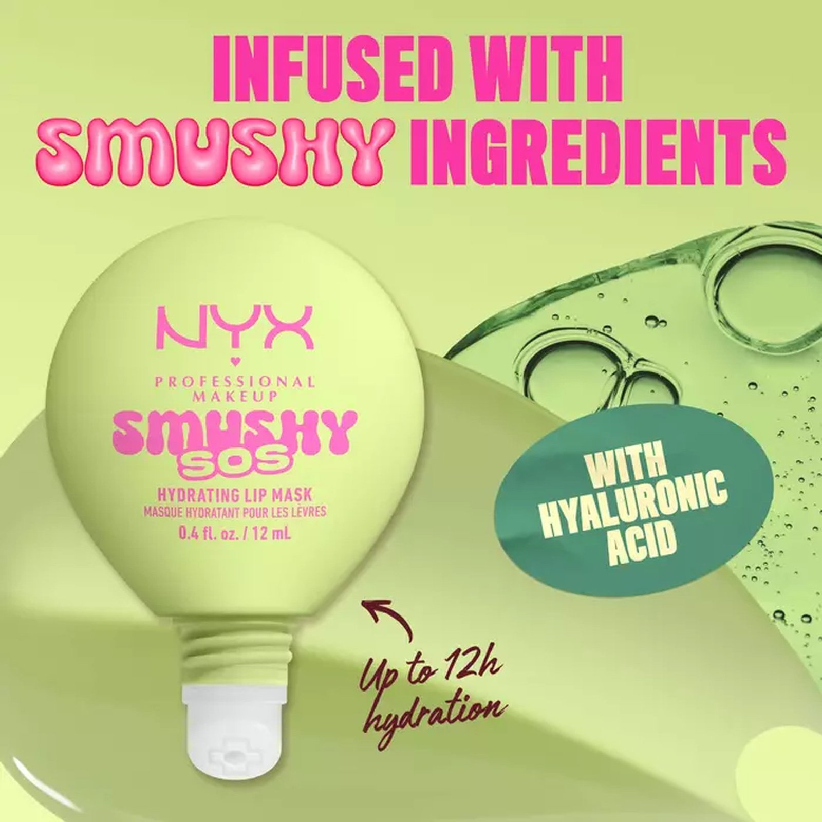 NYX Pro Makeup Smushy SOS Hydrating Lip Mask 01 Green Sereni-Tea 12ml