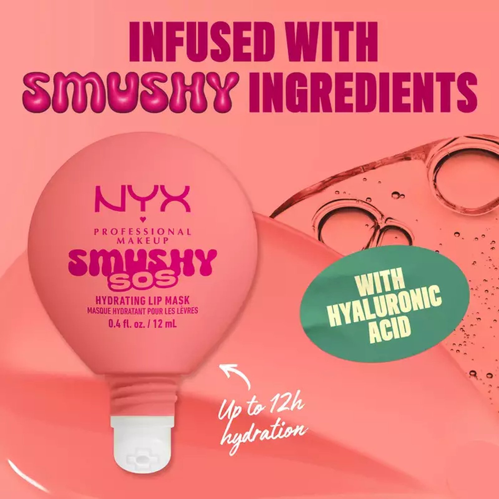 NYX Pro Makeup Smushy SOS Hydrating Lip Mask 03 Peachy Pamper 12ml