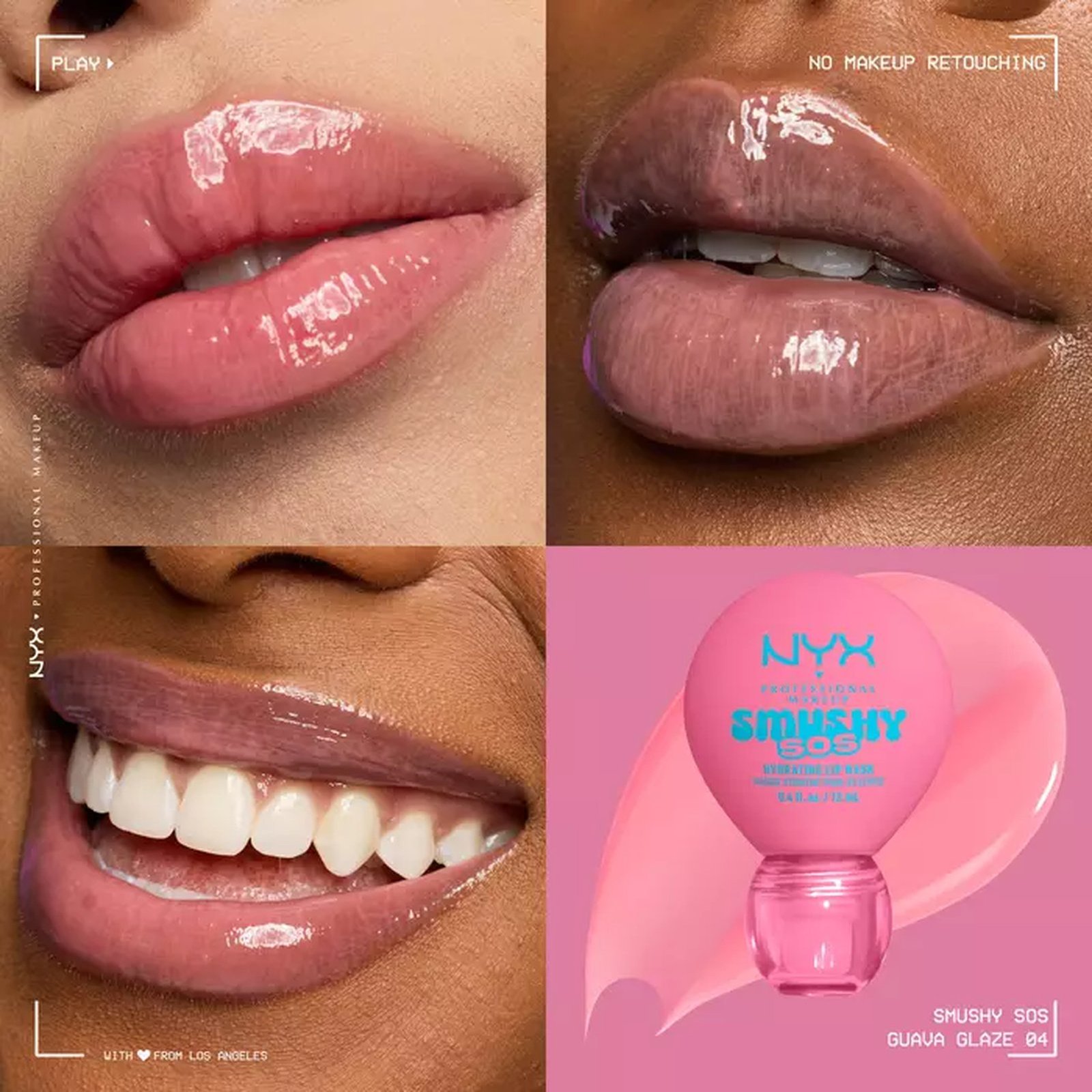 NYX Pro Makeup Smushy SOS Hydrating Lip Mask 04 Guava Glaze 12ml