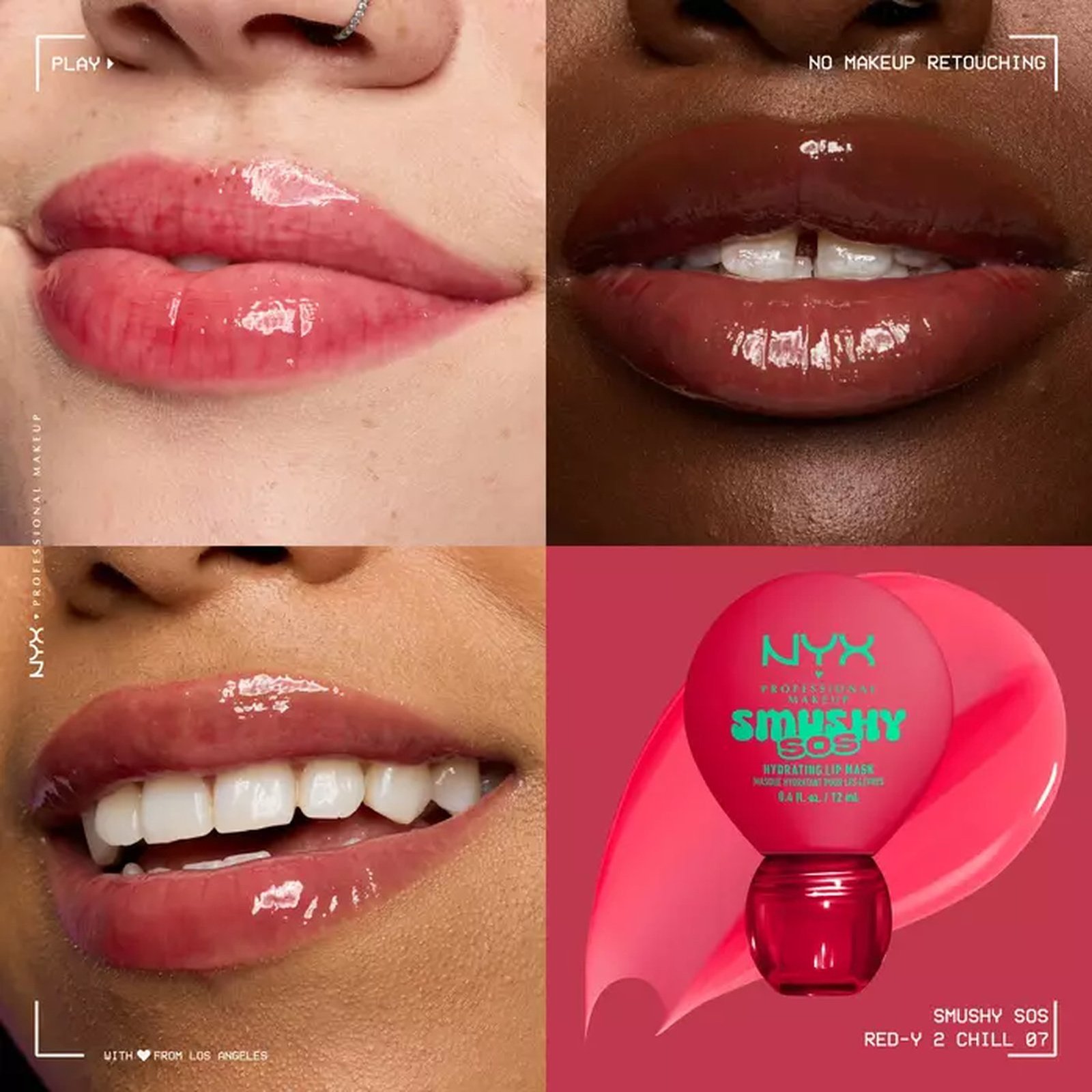 NYX Pro Makeup Smushy SOS Hydrating Lip Mask 07 Red-Y 2 Chill 12ml