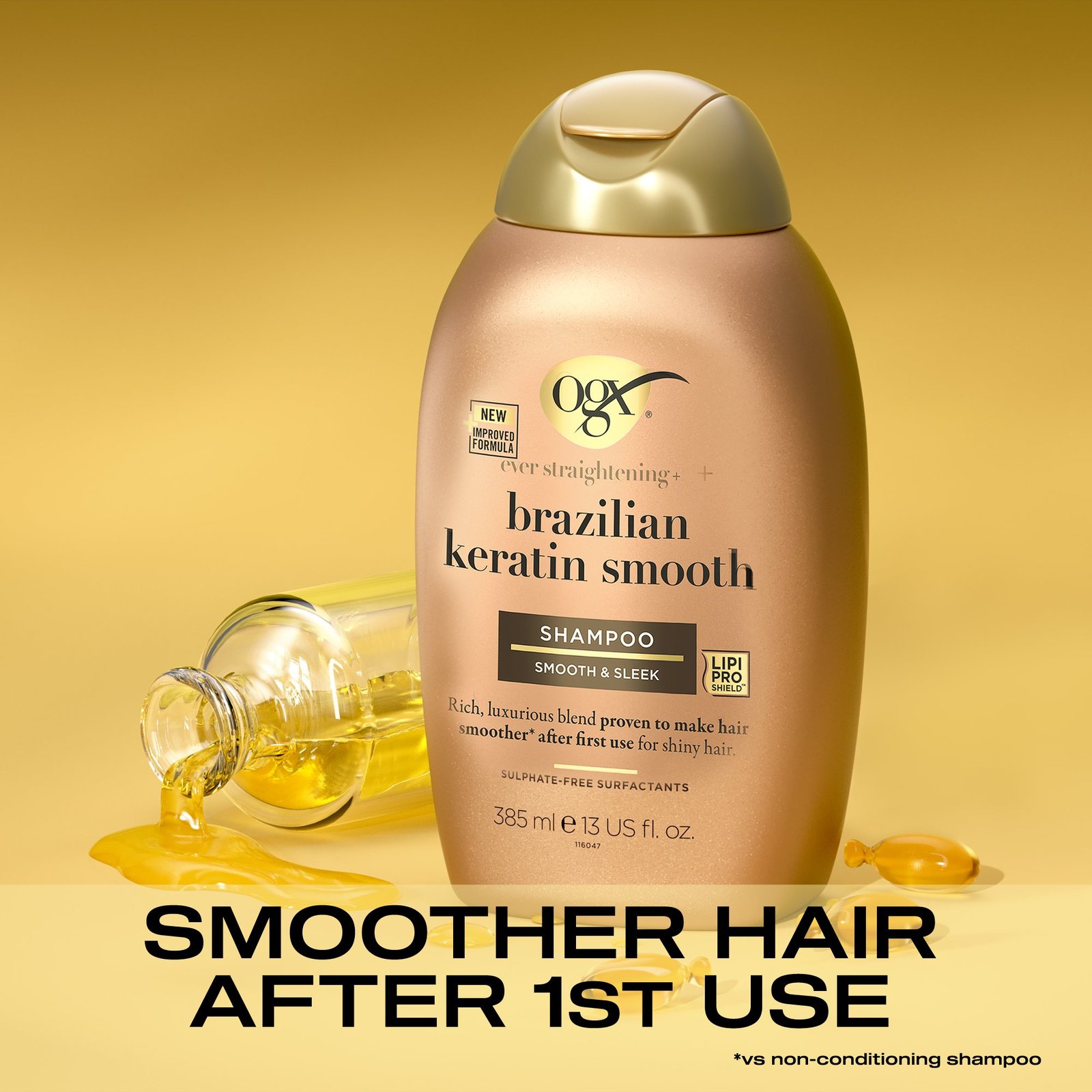 OGX Ever Straightening + Brazilian Keratin Smooth Champú 385ml