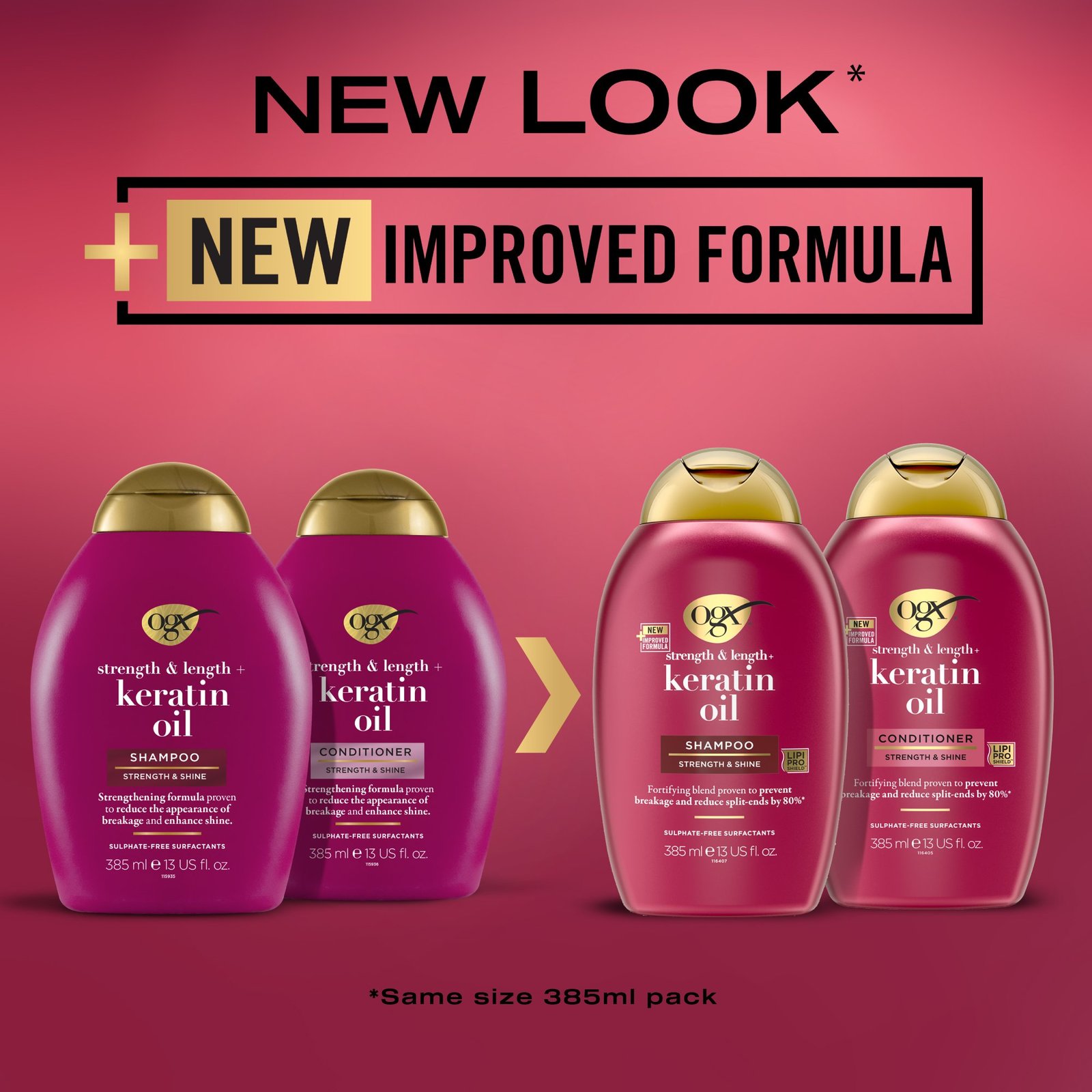 OGX Strength & Length + Keratin Oil Conditioner 385ml