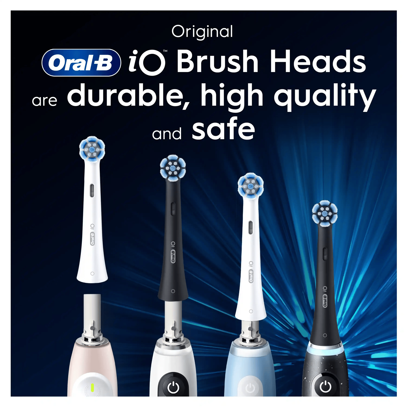 Oral-B iO Gentle Care Replacement Head Electric Toothbrush Black x8