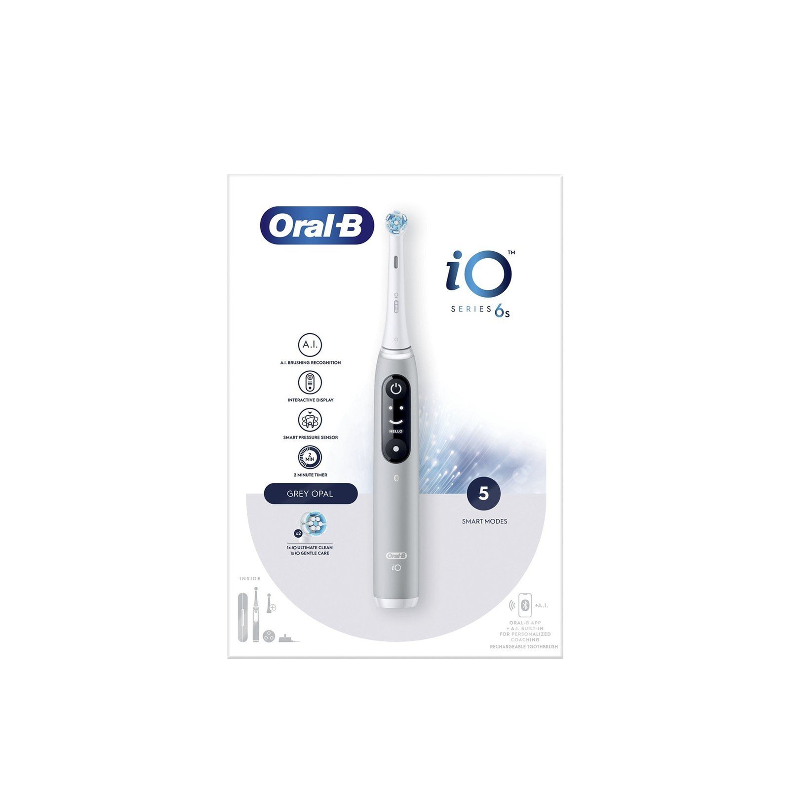 Oral-B iO™ Series 6s Grey Opal Escova de Dentes Elétrica