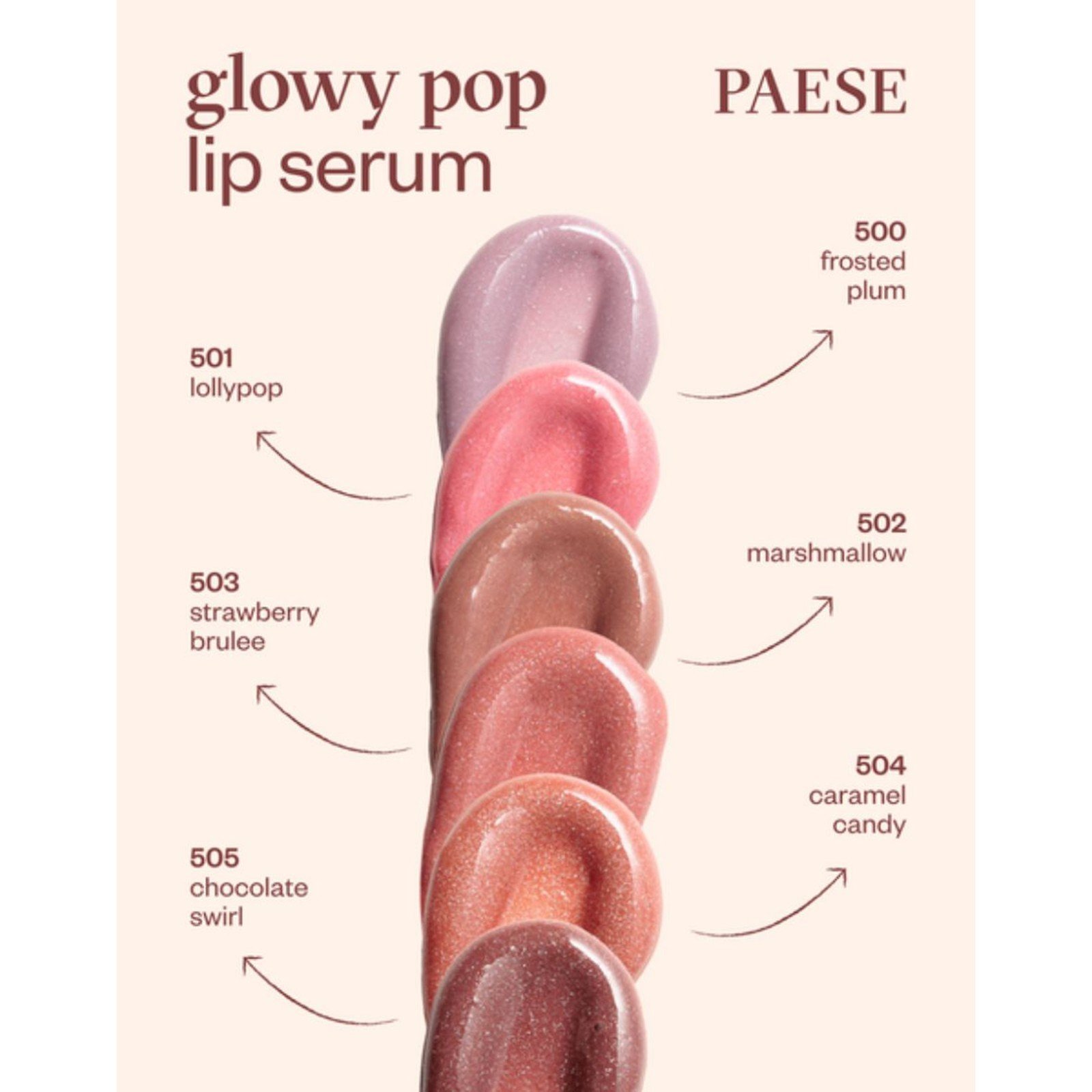 Paese GlowyPop Sérum de Labios 500 Frosted Plum 2.2g