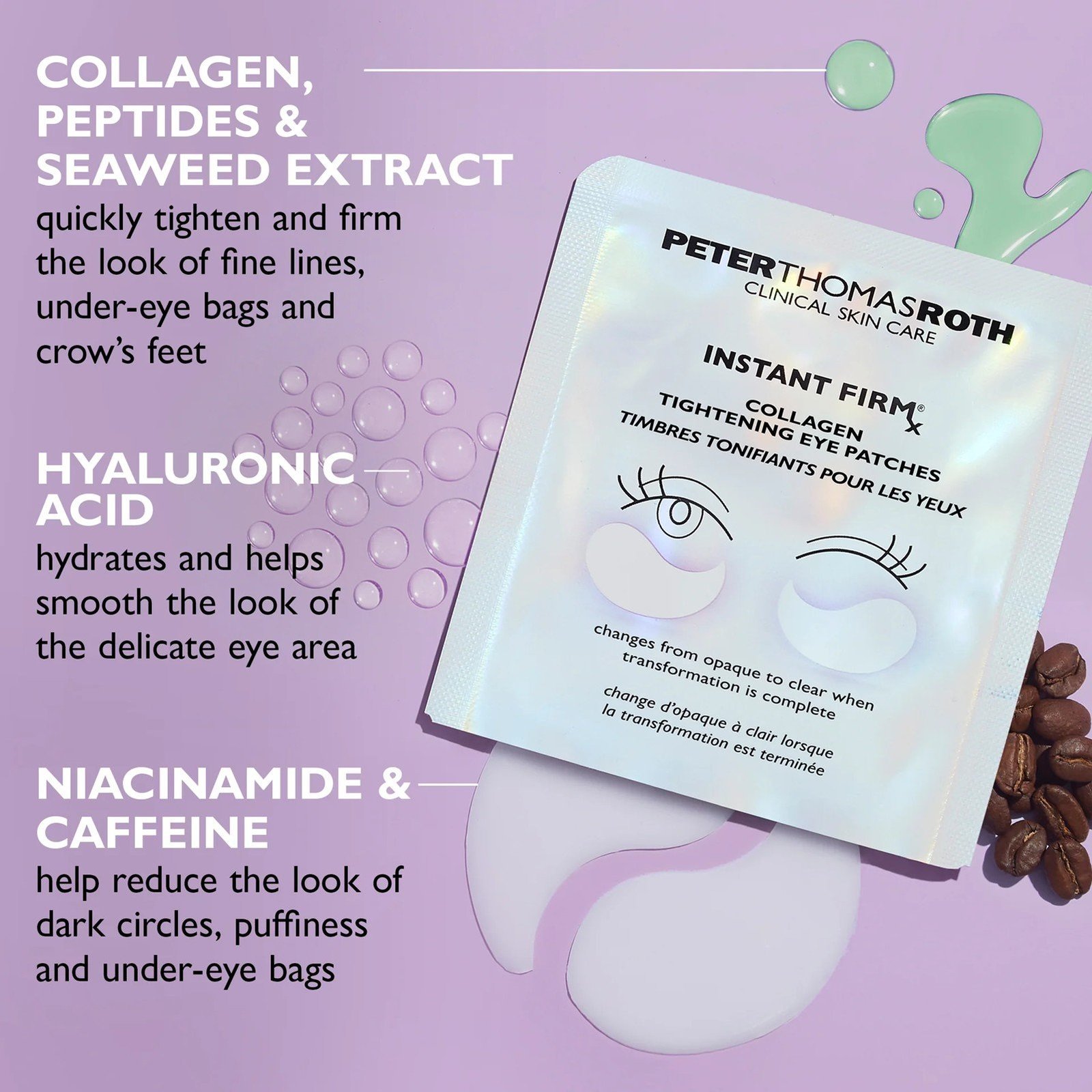 Peter Thomas Roth Instant FIRMx® Patchs Yeux Raffermissants au Collagène x8 Paires