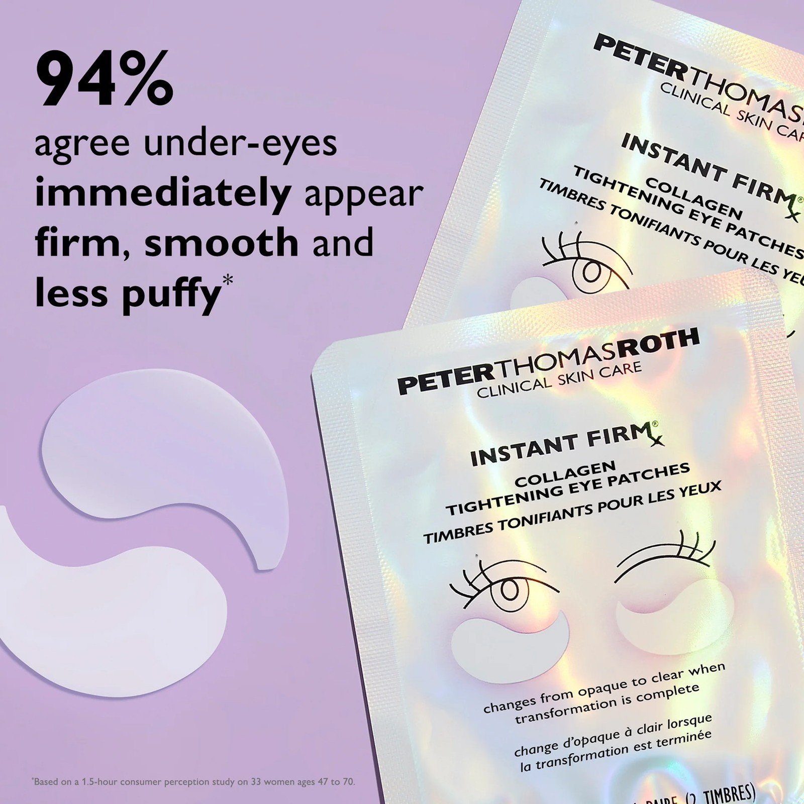 Peter Thomas Roth Instant FIRMx® Patchs Yeux Raffermissants au Collagène x8 Paires