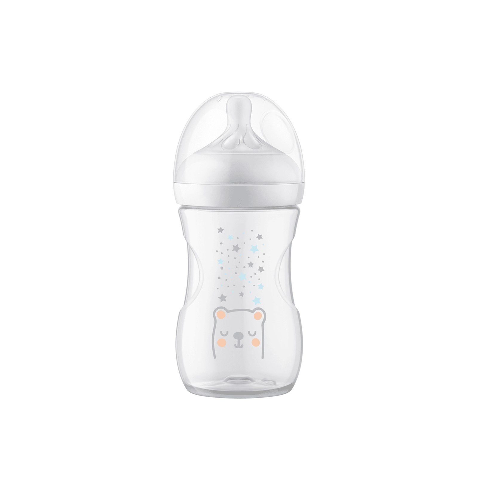 Philips Avent Natural Response زجاجة رضاعة بلاستيكية للأطفال بفتحة تهوية AirFree ‏+1 شهر Bear ‏260 مل