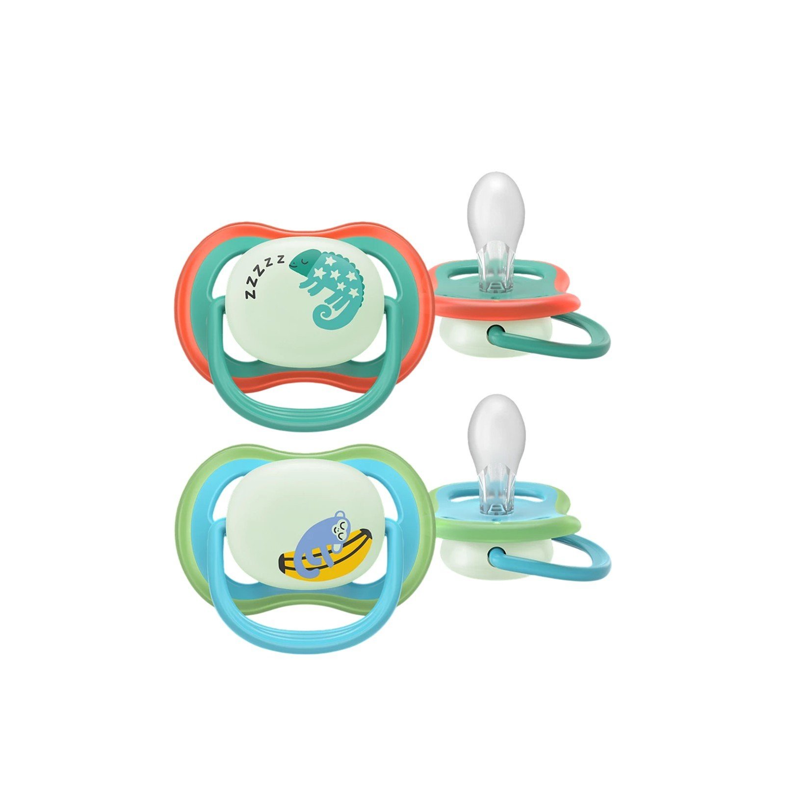Philips Avent Ultra Air Night-Time Pacifier 6-18m Green/Blue x2
