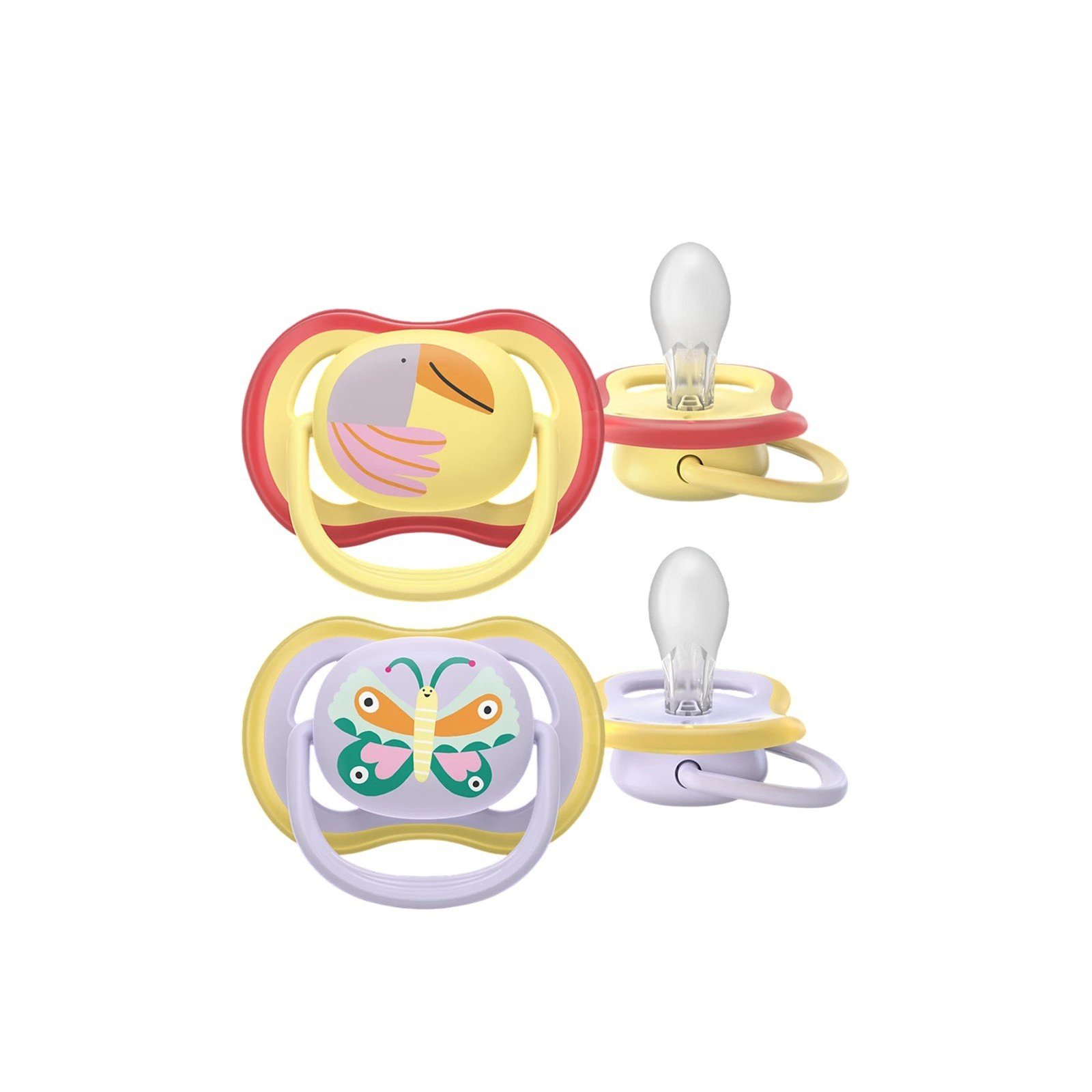 Philips Avent Ultra Air Pacifier 0-6m Yellow/Purple x2