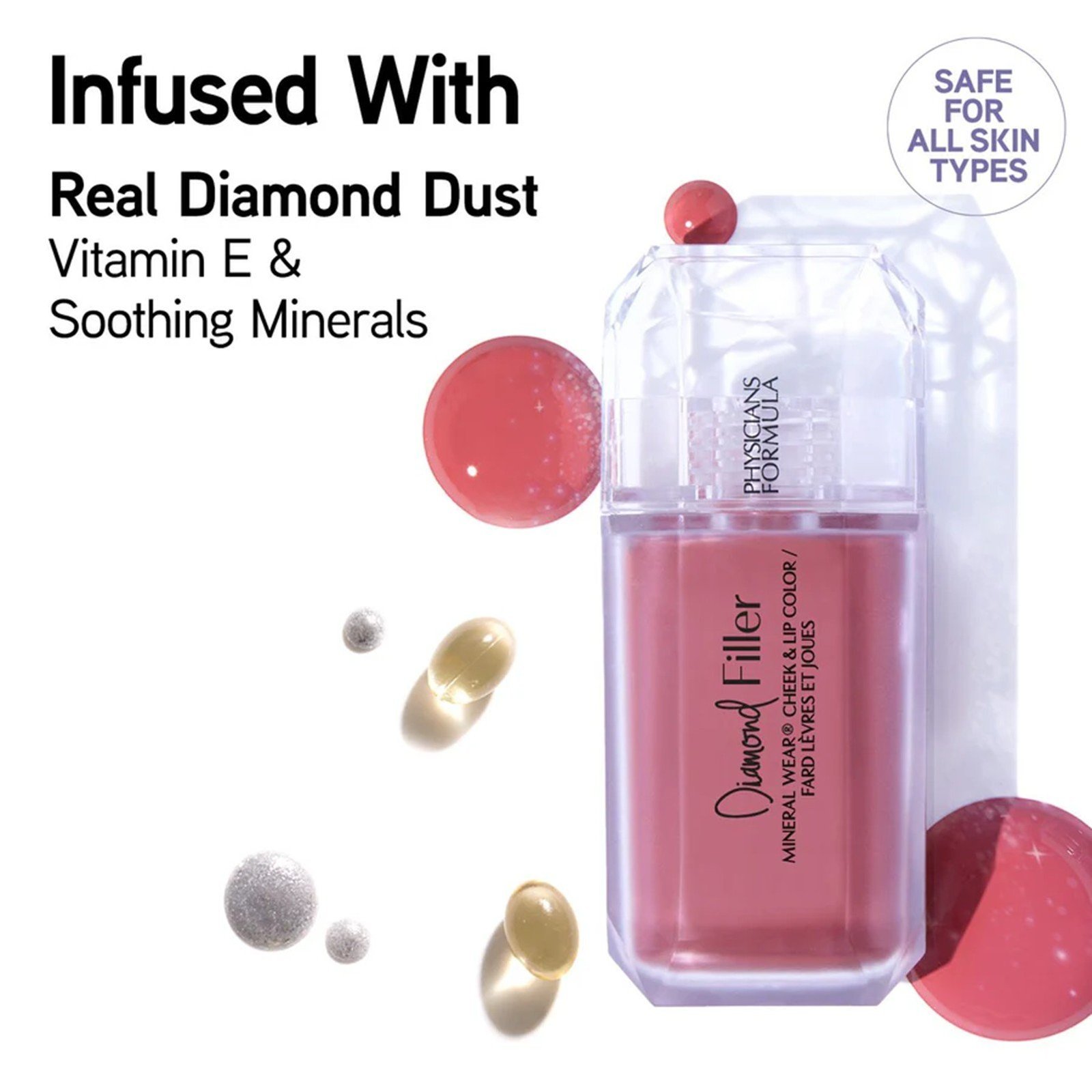 Physicians Formula Mineral Wear Diamond Filler Cheek & Lip Color Brilliant Peach 7.3ml