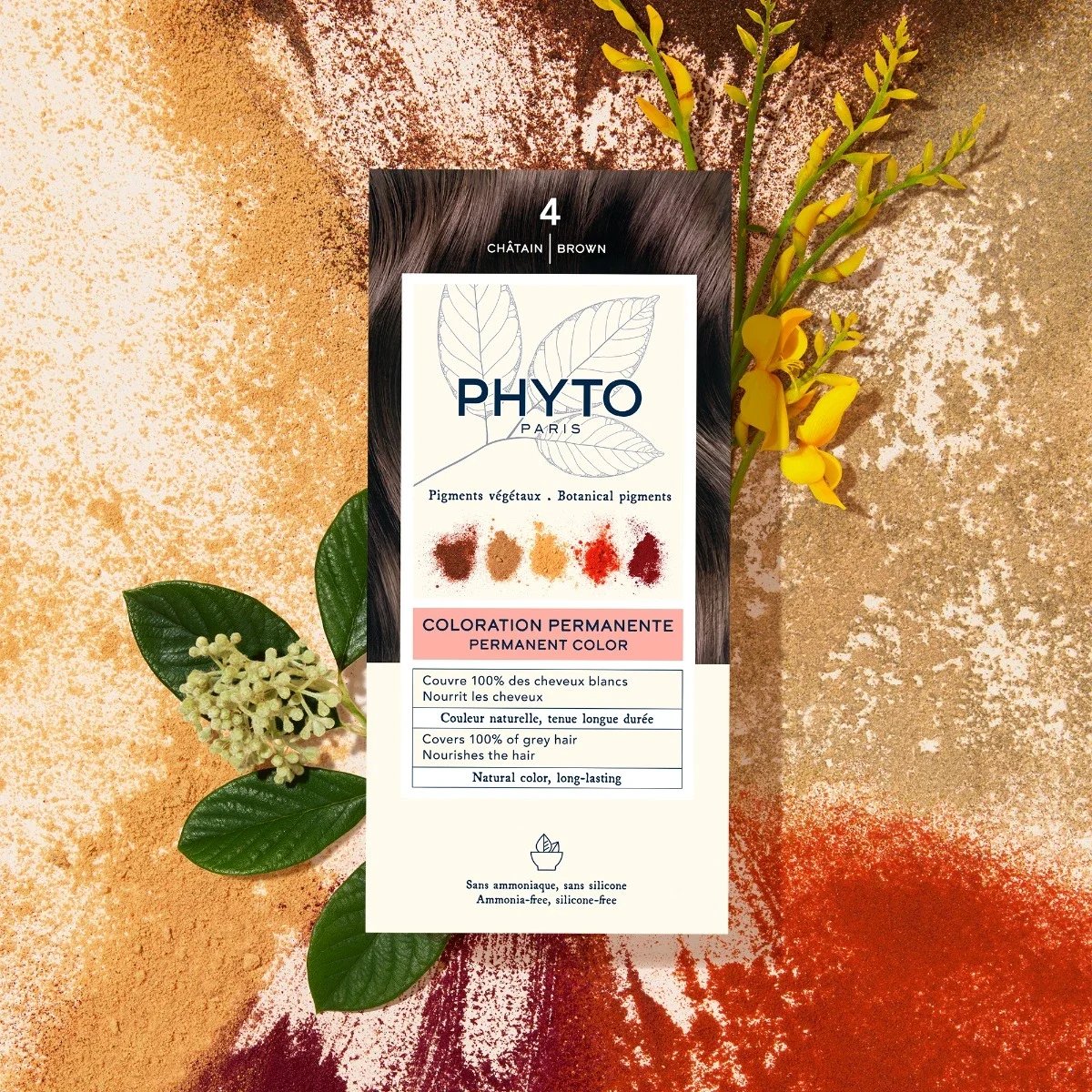 Phytocolor Permanent Color Hair Dye Shade 4 Brown