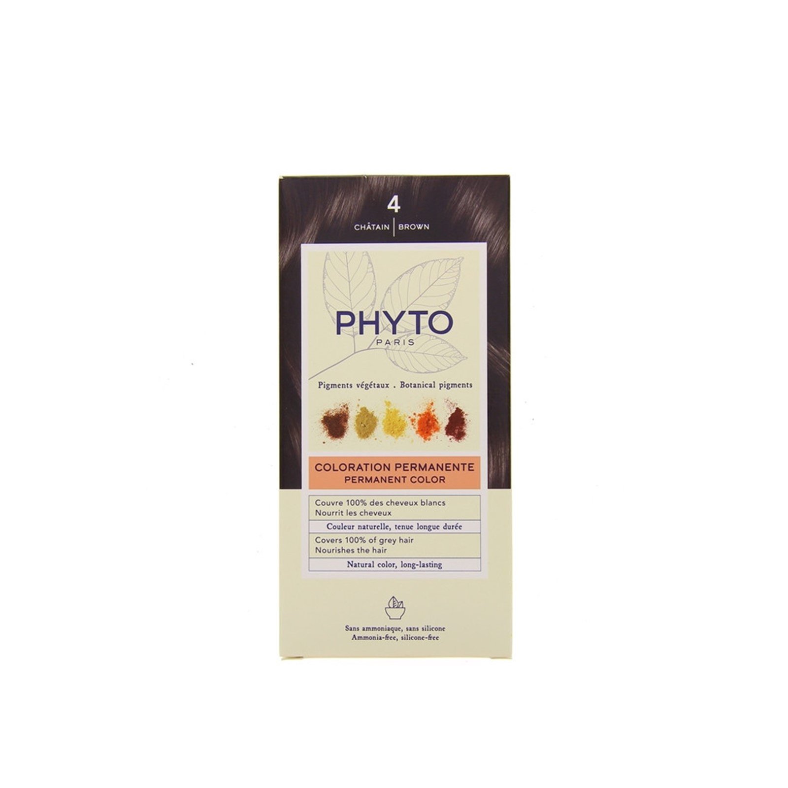 Phytocolor Permanent Color Hair Dye Shade 4 Brown