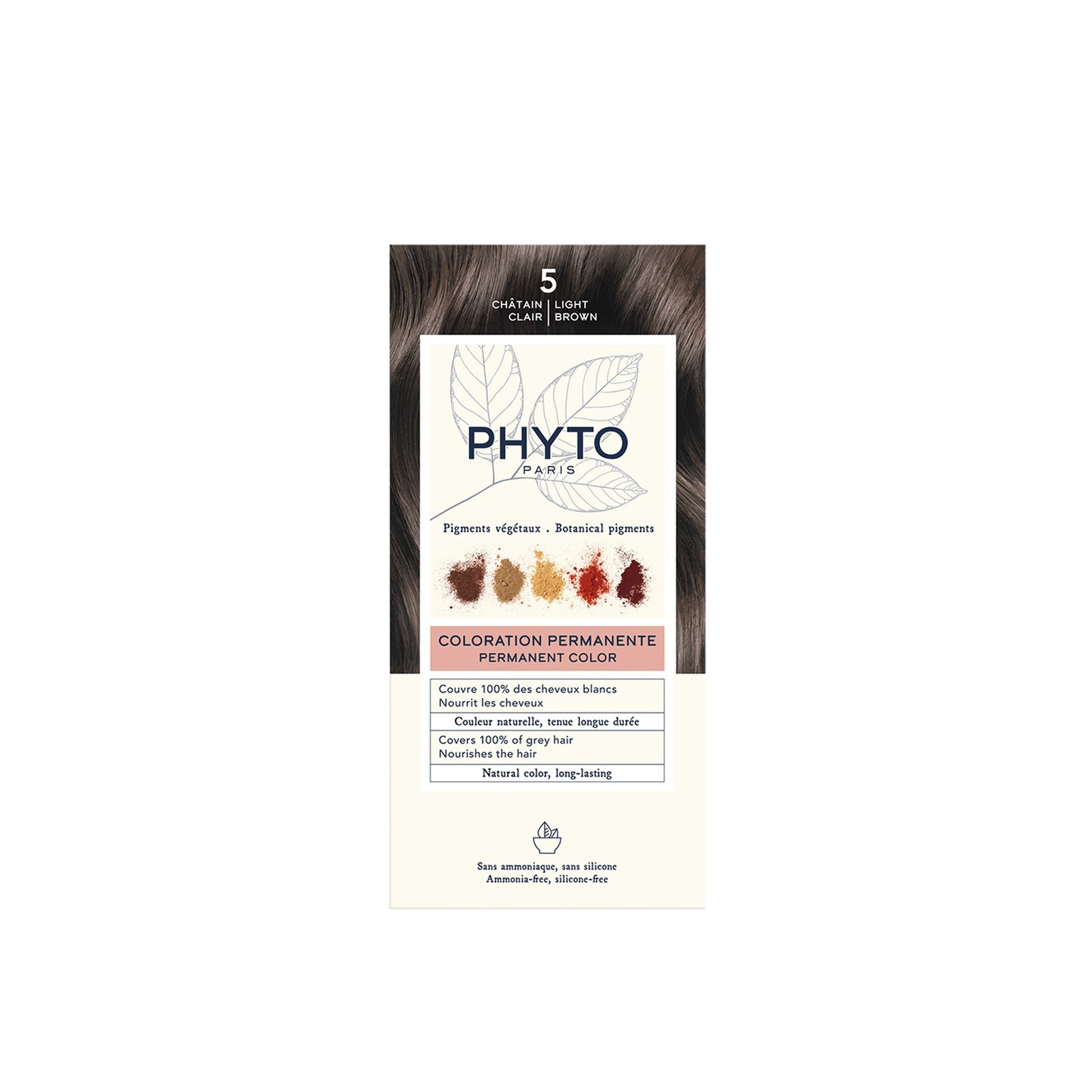 Phytocolor Permanent Color Hair Dye Shade 5 Light Brown