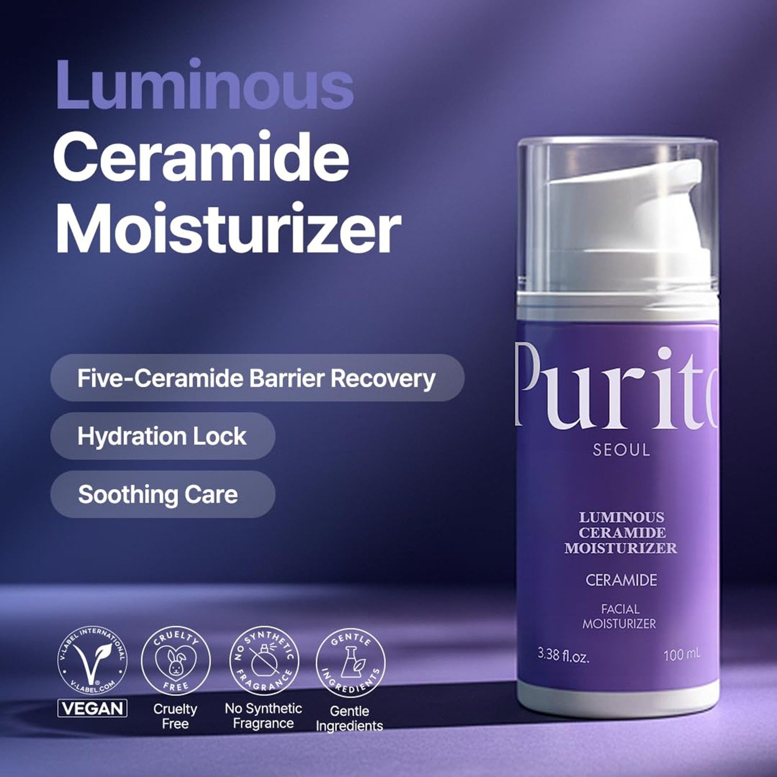PURITO Luminous Ceramide Moisturizer 100ml (3.38floz)