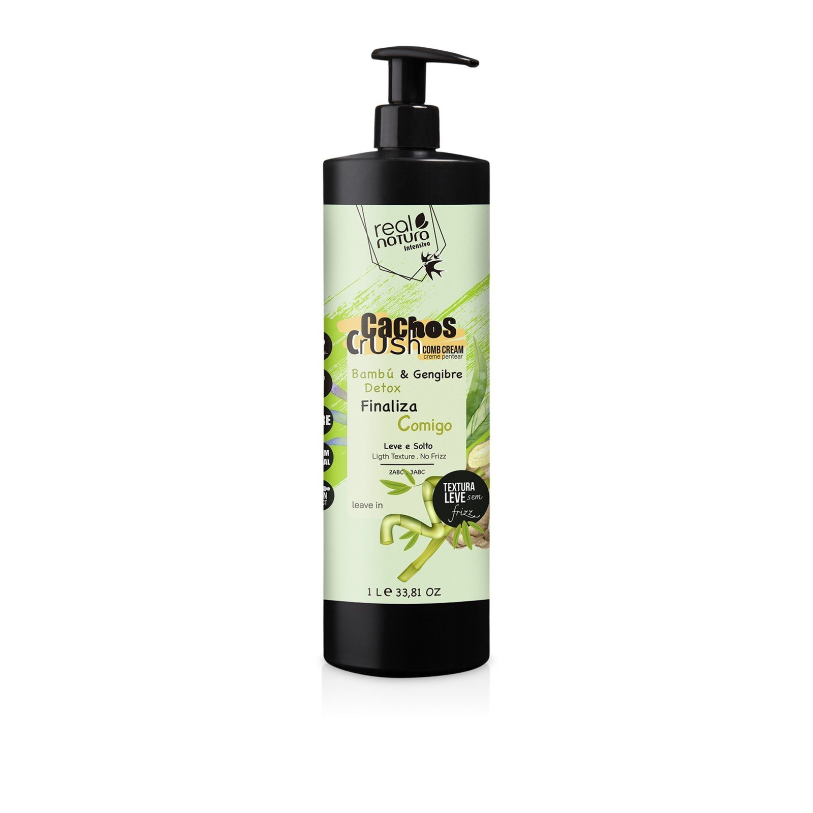 Real Natura Cachos Crush Bamboo & Ginger Comb Cream 1L