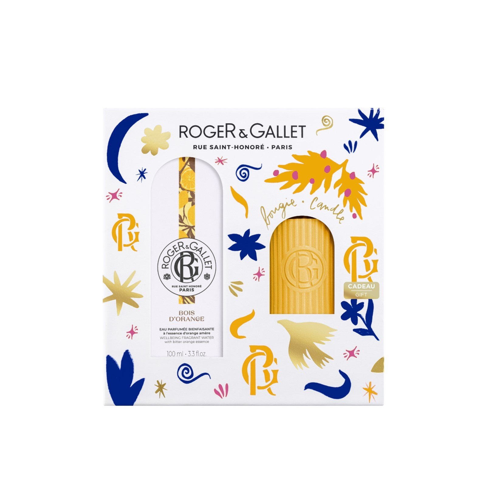 Roger&Gallet Bois D'Orange Wellbeing Fragrant ماء + Scented Candle Set