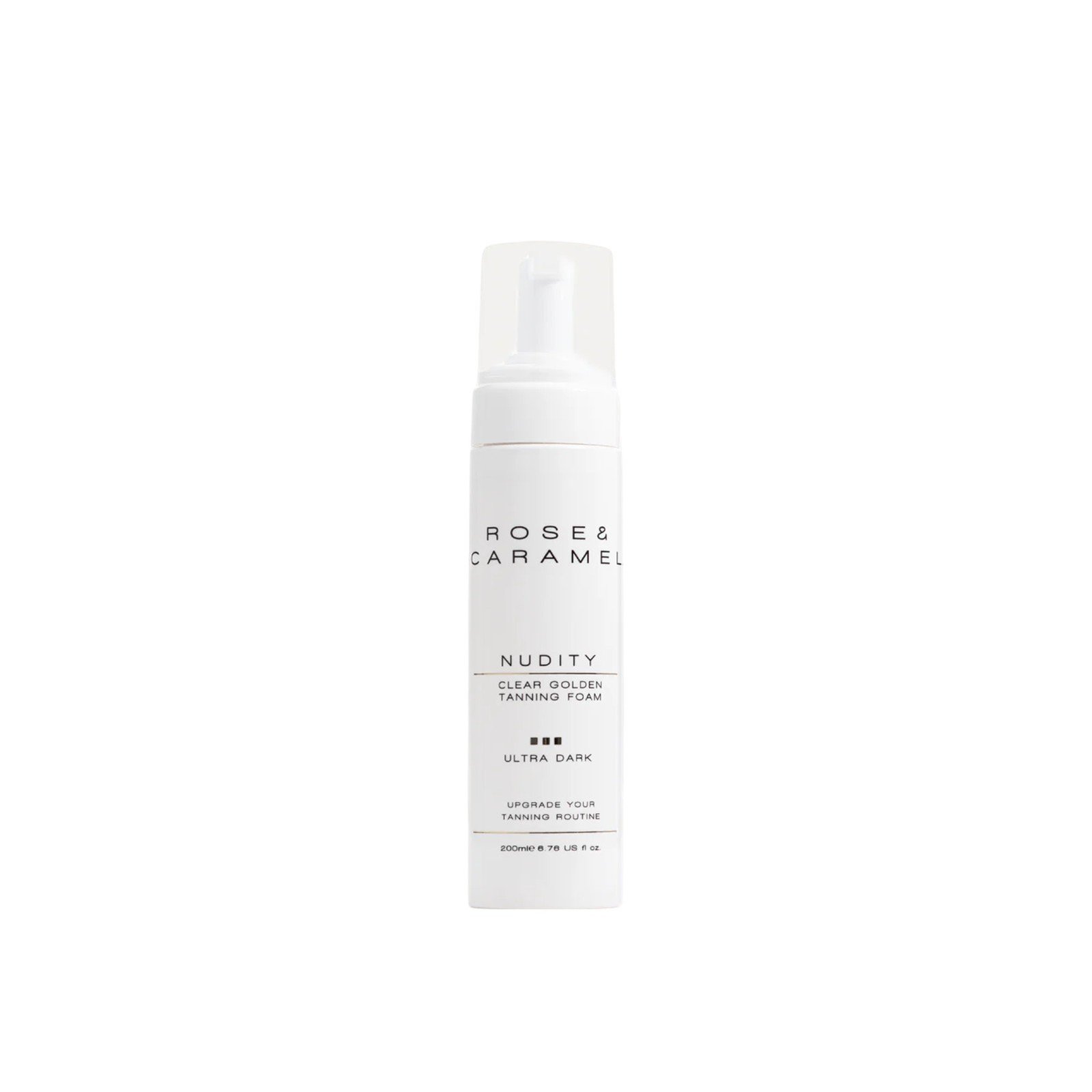 Rose & Caramel Nudity رغوة تسمير ذهبية شفافة فائقة الدكانة Ultra Dark 200ml