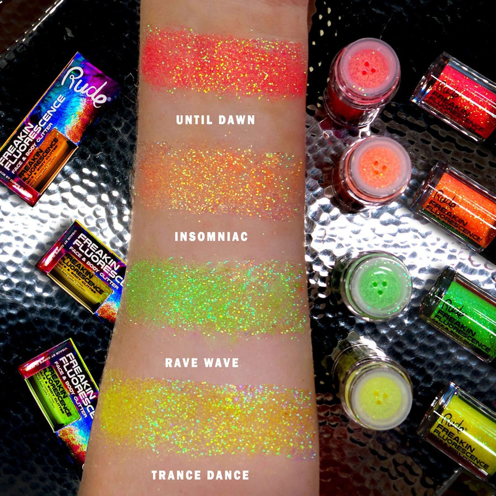 Rude Cosmetics Freakin Fluorescence Face & Body Glitter Insomniac 2.7g