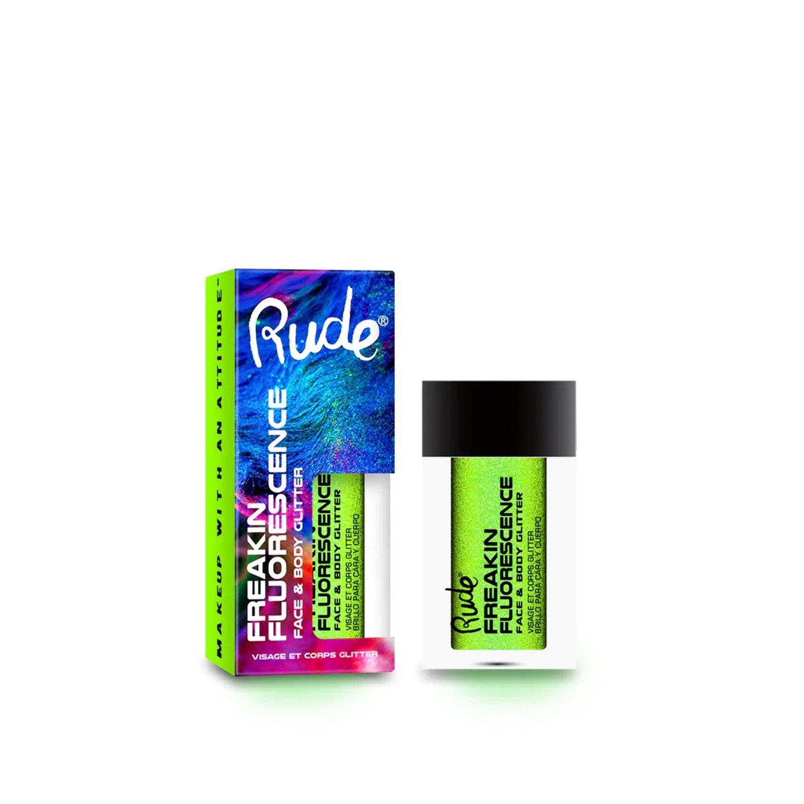 Rude Cosmetics Freakin Fluorescence Glitter para Rosto e Corpo