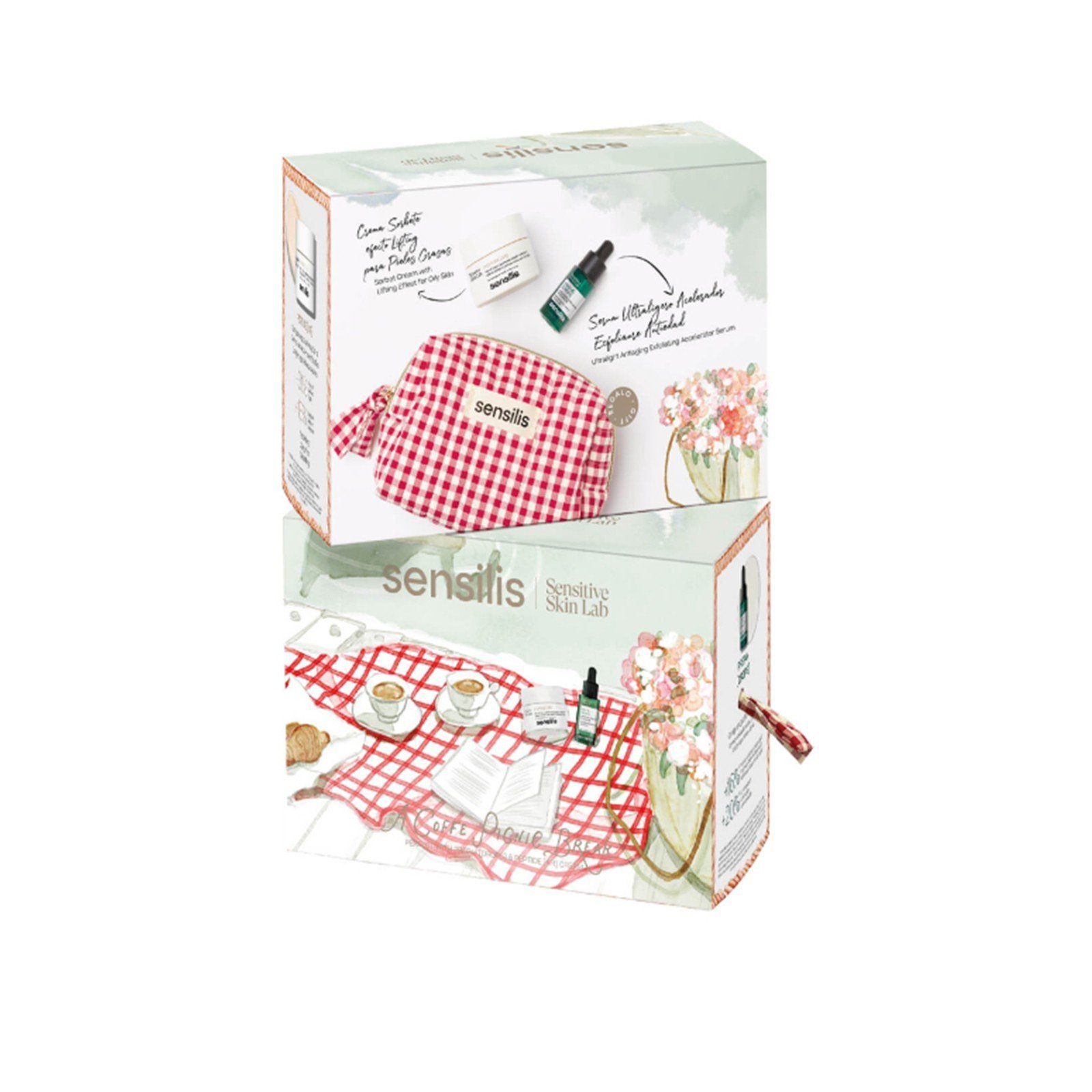 Sensilis A Coffee Picnic Break Perfect with Prep 4+ [Drops] وطقم هدايا كريم Peptide [AR]