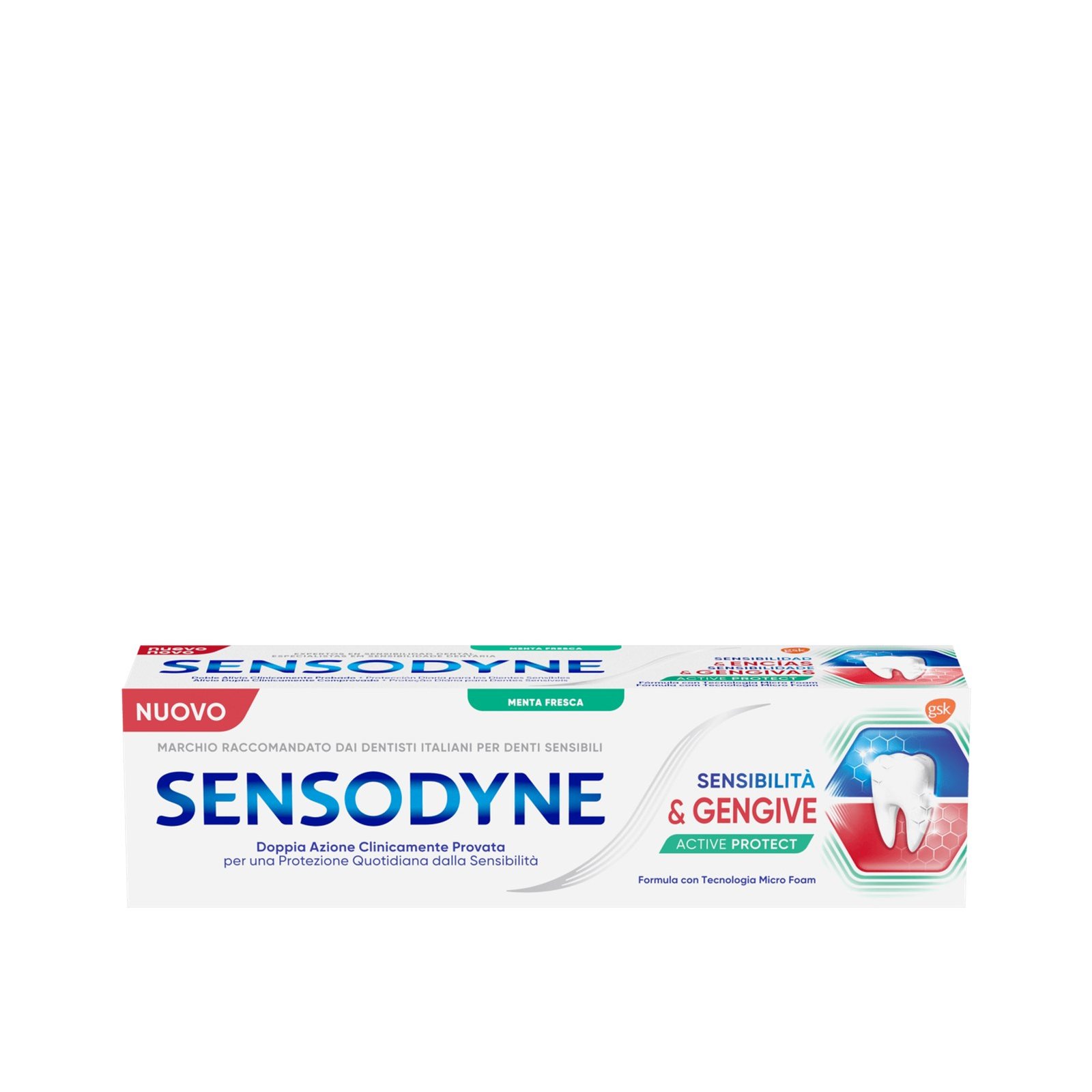 Sensodyne معجون أسنان للحماية النشطة للحساسية واللثة بالنعناع المنعش 75ml