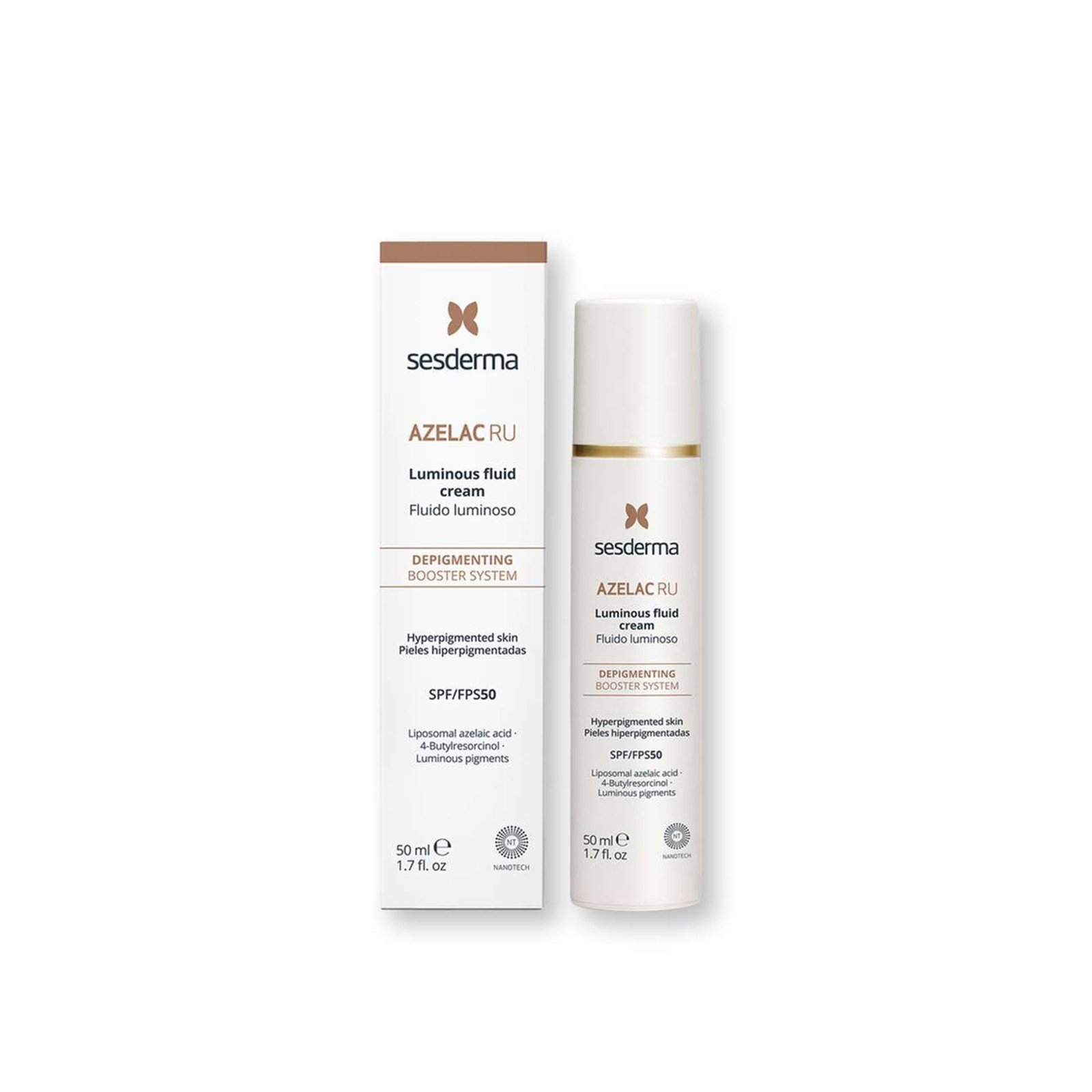 Sesderma Azelac RU Crème Fluide Lumineuse Dépigmentante SPF50 Taches Brunes 50ml