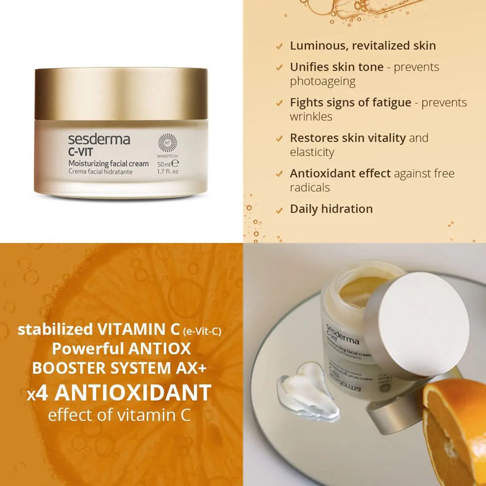 Sesderma C-Vit Moisturizing Facial Cream Vitamin C 50ml