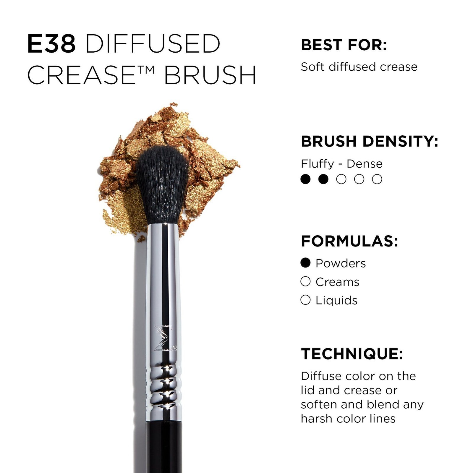 Sigma Beauty E38 Diffused Crease Brush x1