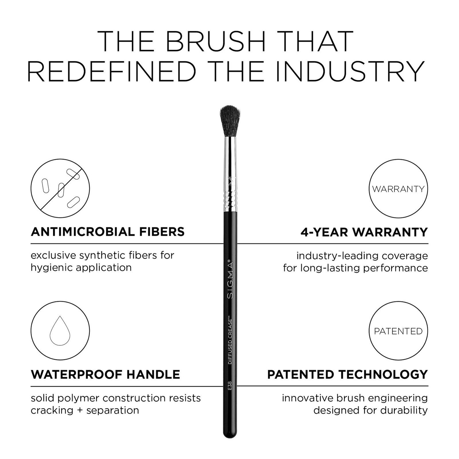 Sigma Beauty E38 Diffused Crease Brush x1