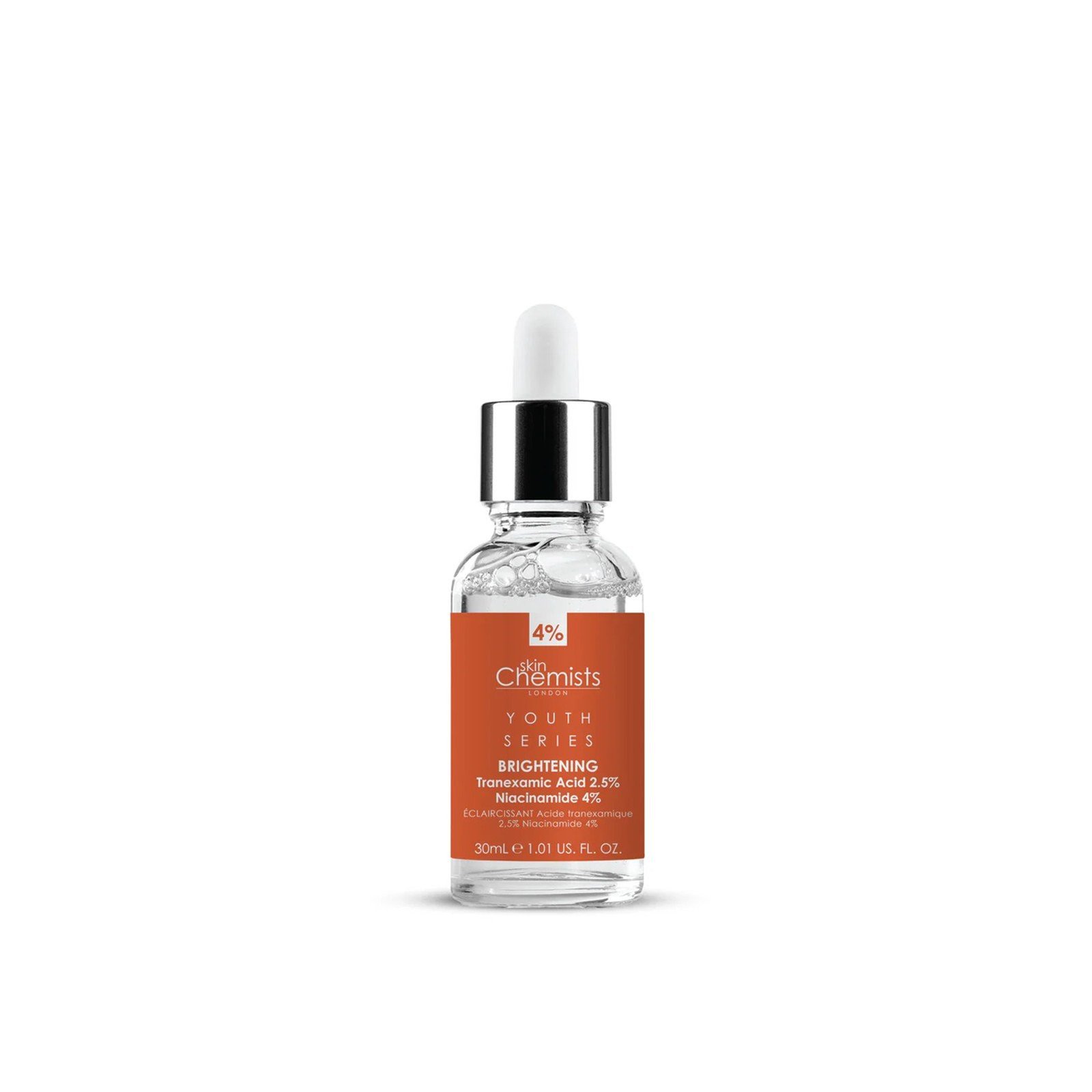 skinChemists Youth Series Tranexamic Acid 2.5%, Niacinamide 4% Brightening Facil Serum 30ml (1.01floz)