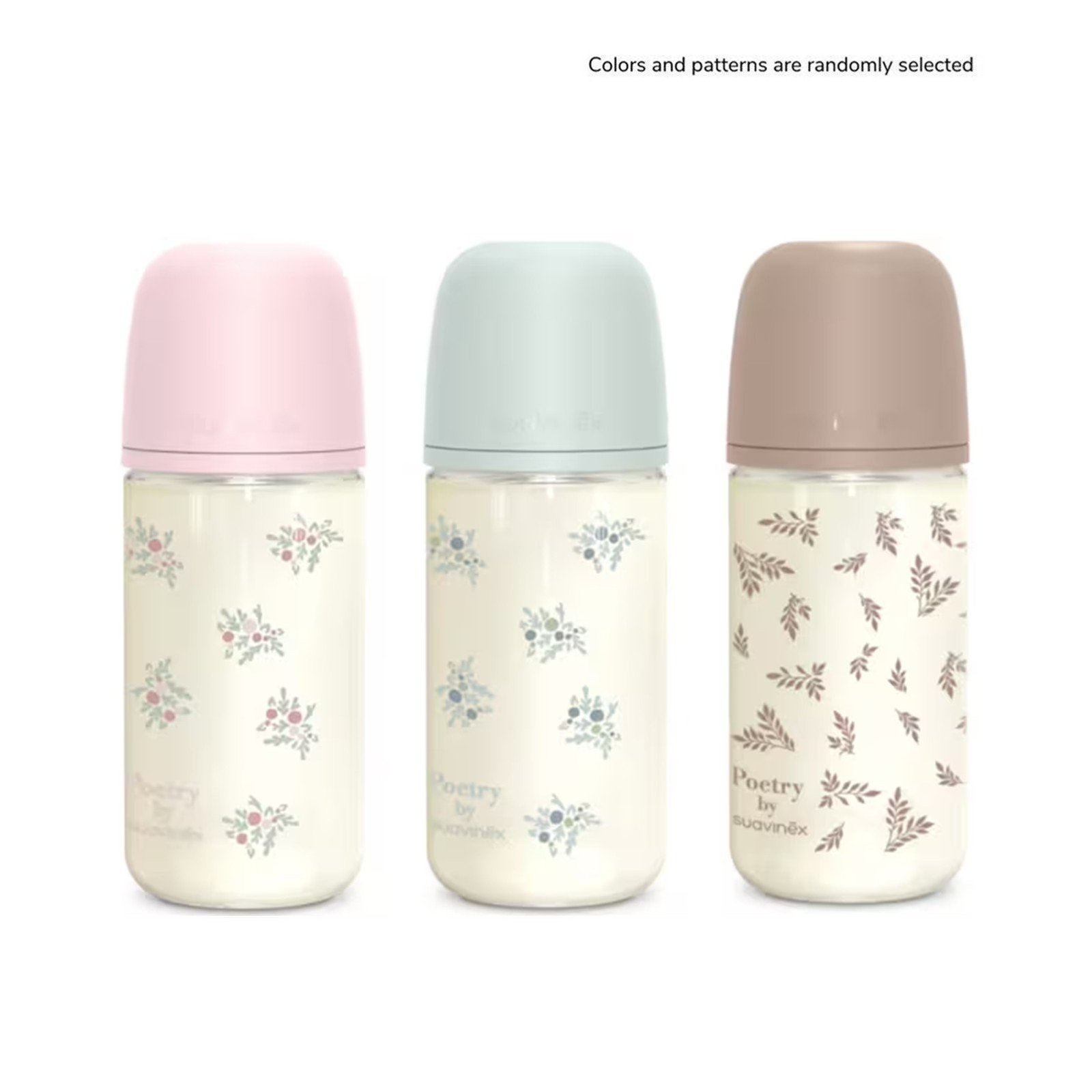 Suavinex Selection Poetry SX Pro Biberon en Verre Anti-Colique Débit Moyen +3m 240ml x1