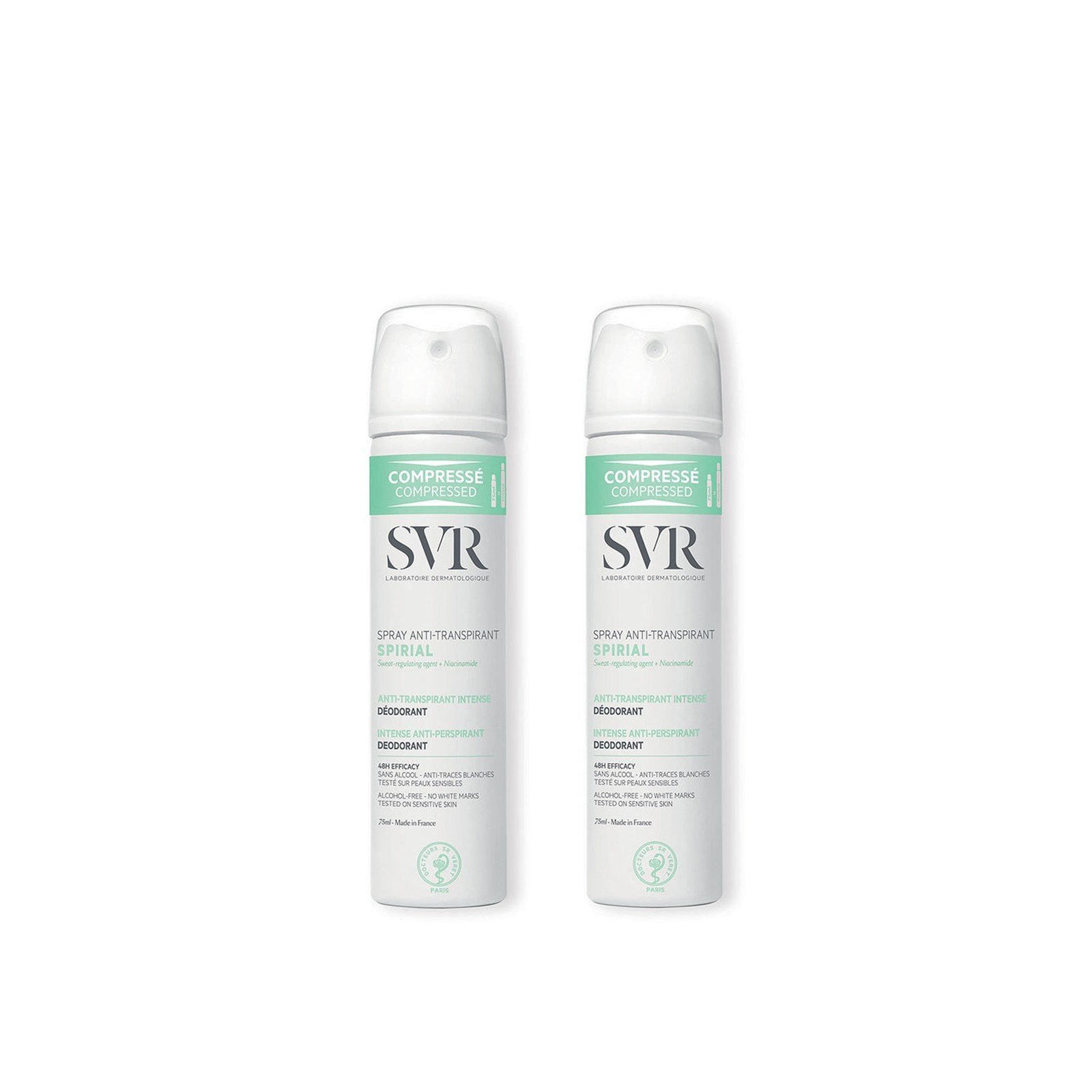 SVR Spirial Desodorizante Anti-Transpirante em Spray 75ml x2