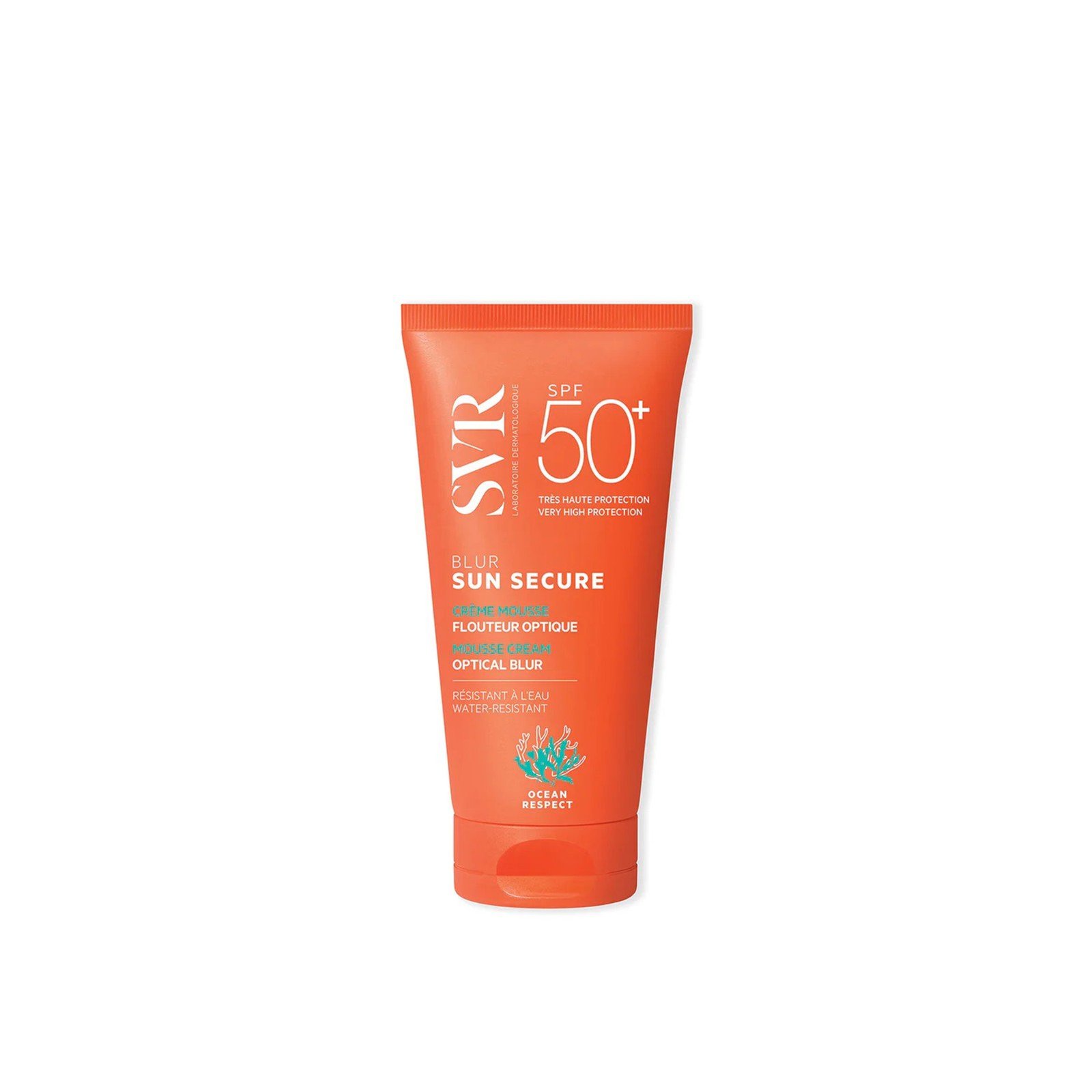 SVR Sun Secure Blur كريم عاكس للضوء بقوام موس واقٍ من الشمس خالٍ من العطور SPF50+ 50ml