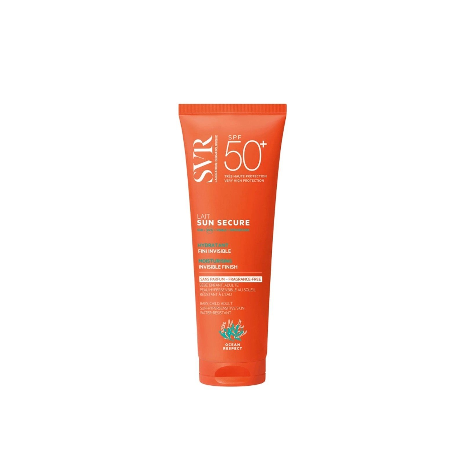 SVR Sun Secure Lait Sonnenmilch Unsichtbares Finish Feuchtigkeitsspendend Parfümfrei SPF50+ 250ml
