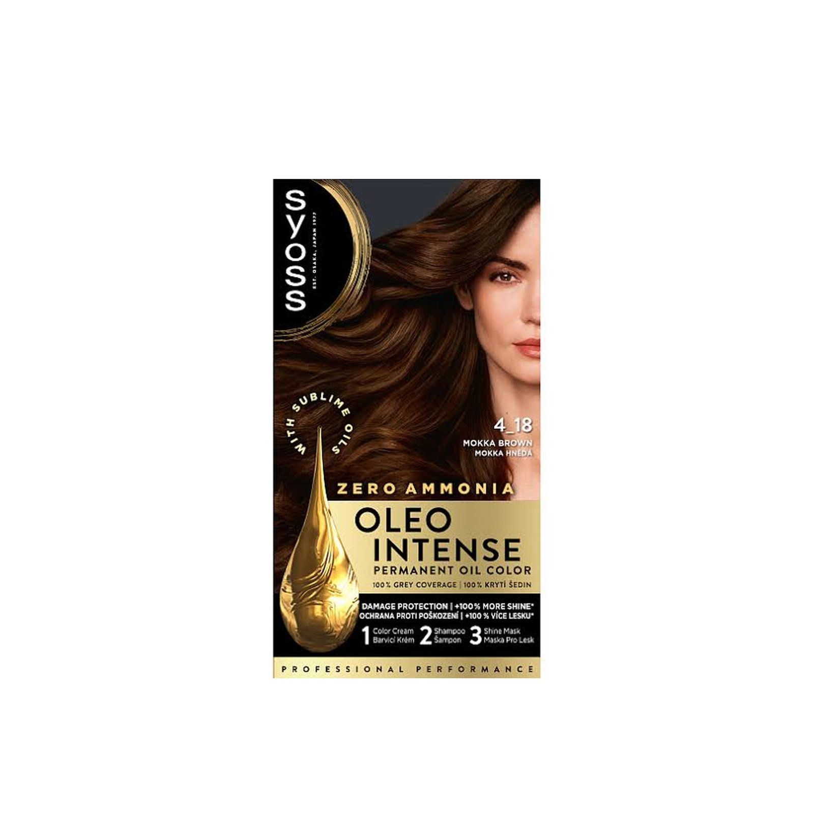 Syoss Oleo Intense Permanent Oil Color Permanent Hair Dye 4-18 Mokka Brown