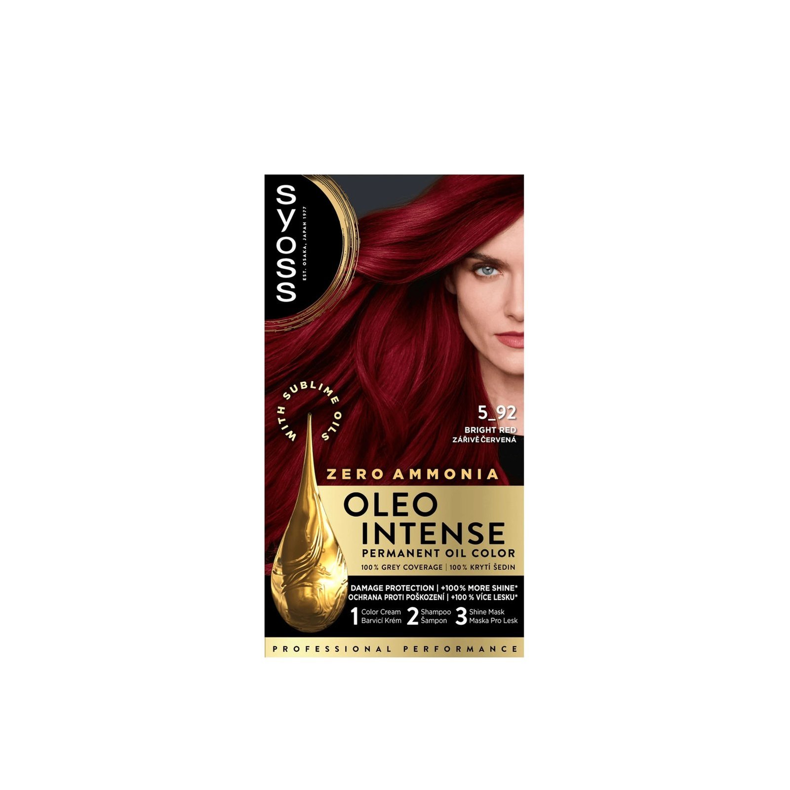 Syoss Oleo Intense Permanent Oil Color Permanent Hair Dye 5-92 Bright Red
