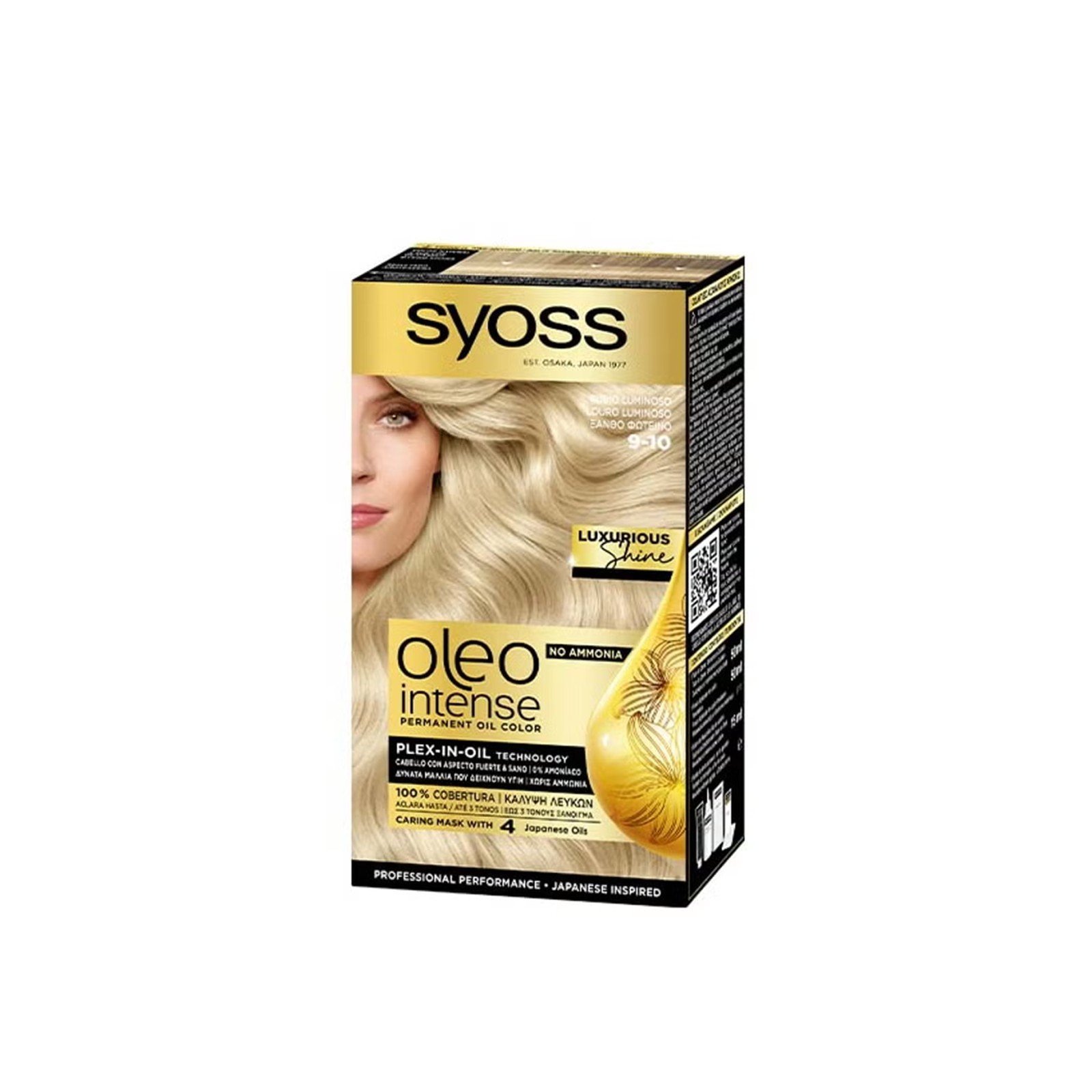 Syoss Oleo Intense Permanent Oil Color صبغة شعر دائمة 9-10 Bright Blonde