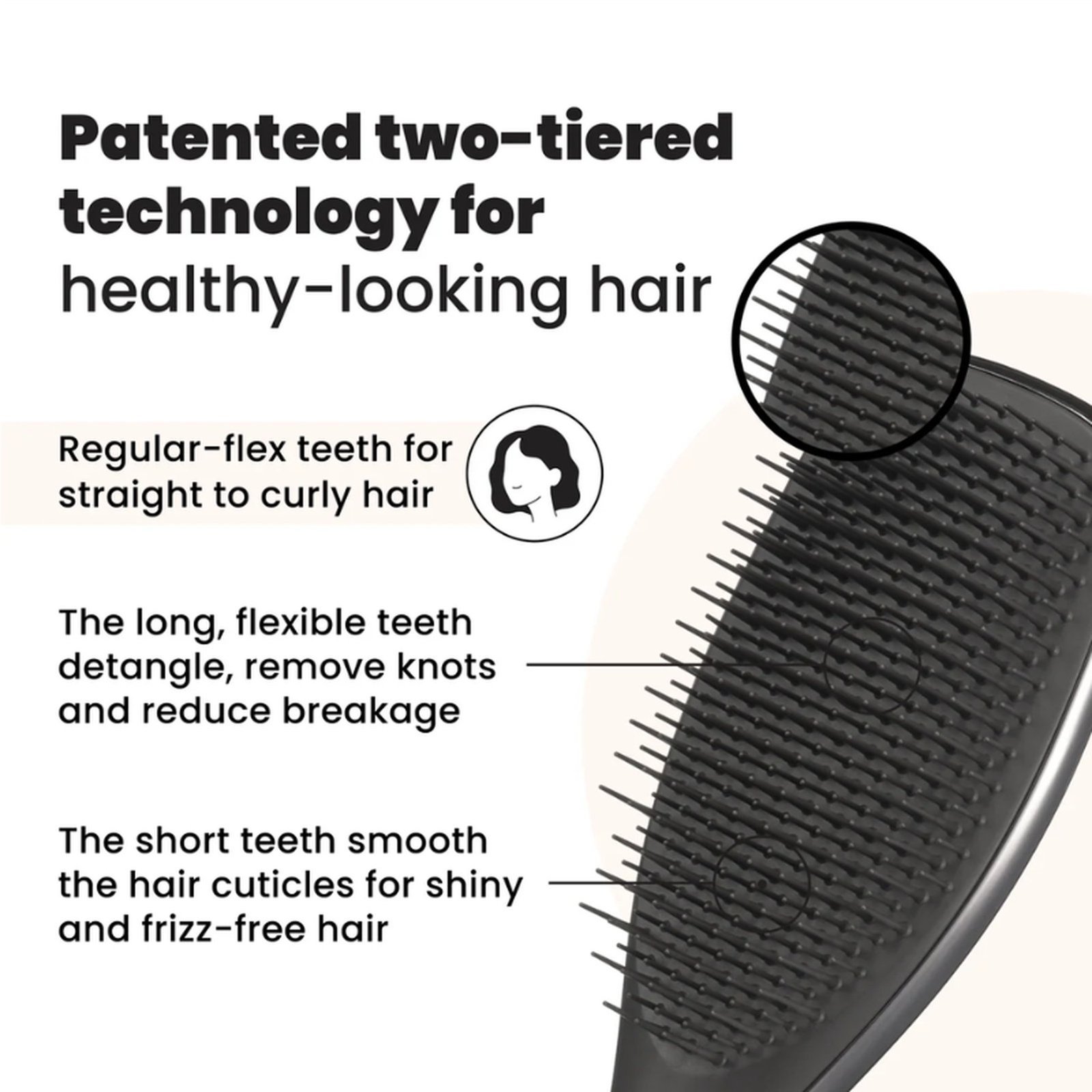 Tangle Teezer Detangling Hairbrush Chrome Silver x1