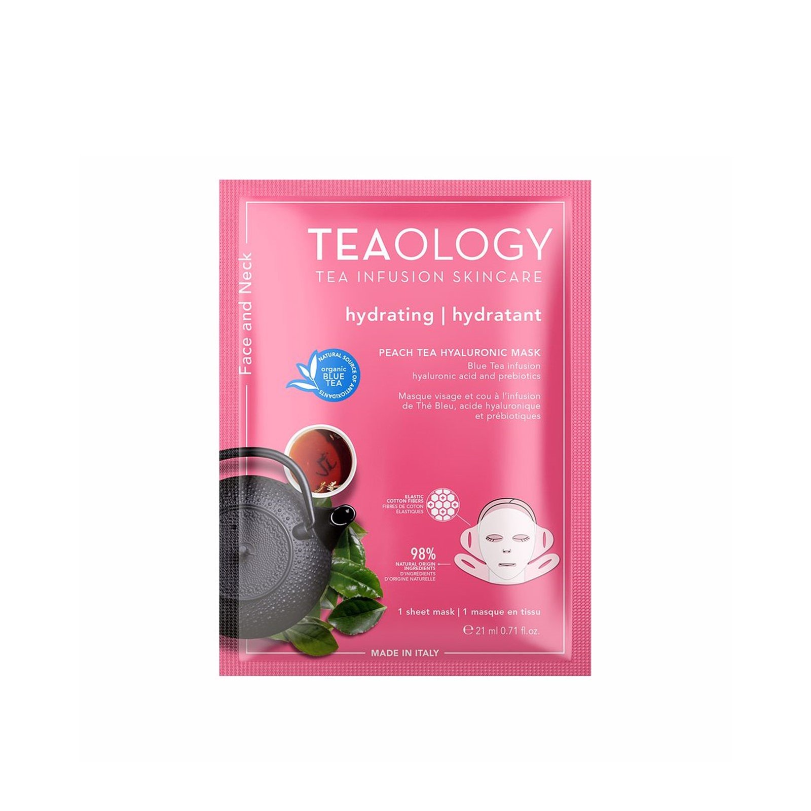 Teaology Peach Tea هيالورونيك Sheet قناع