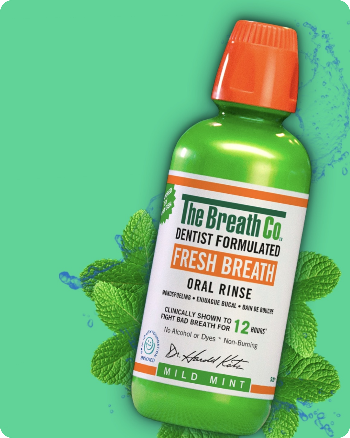 The Breath Co Fresh Breath Mild Mint Mouthwash 500ml