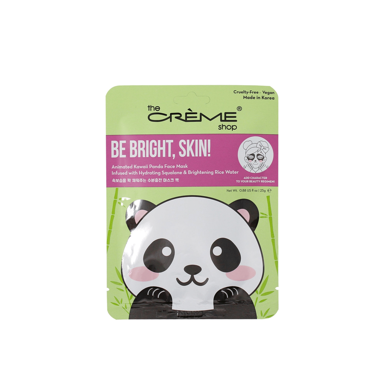 The Crème Shop Be Bright, بشرة! Animated Kawaii Panda قناع للوجه 25g