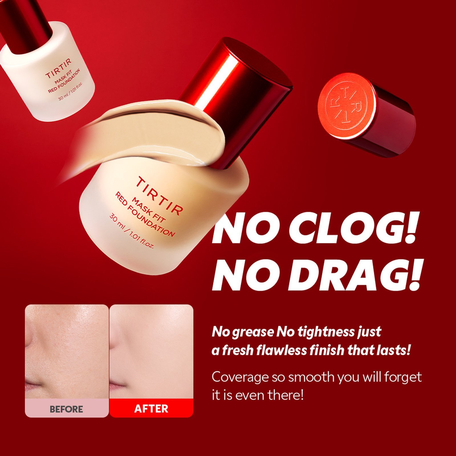 TIRTIR Mask Fit Red Foundation 10C Shell 30ml (1.01floz)