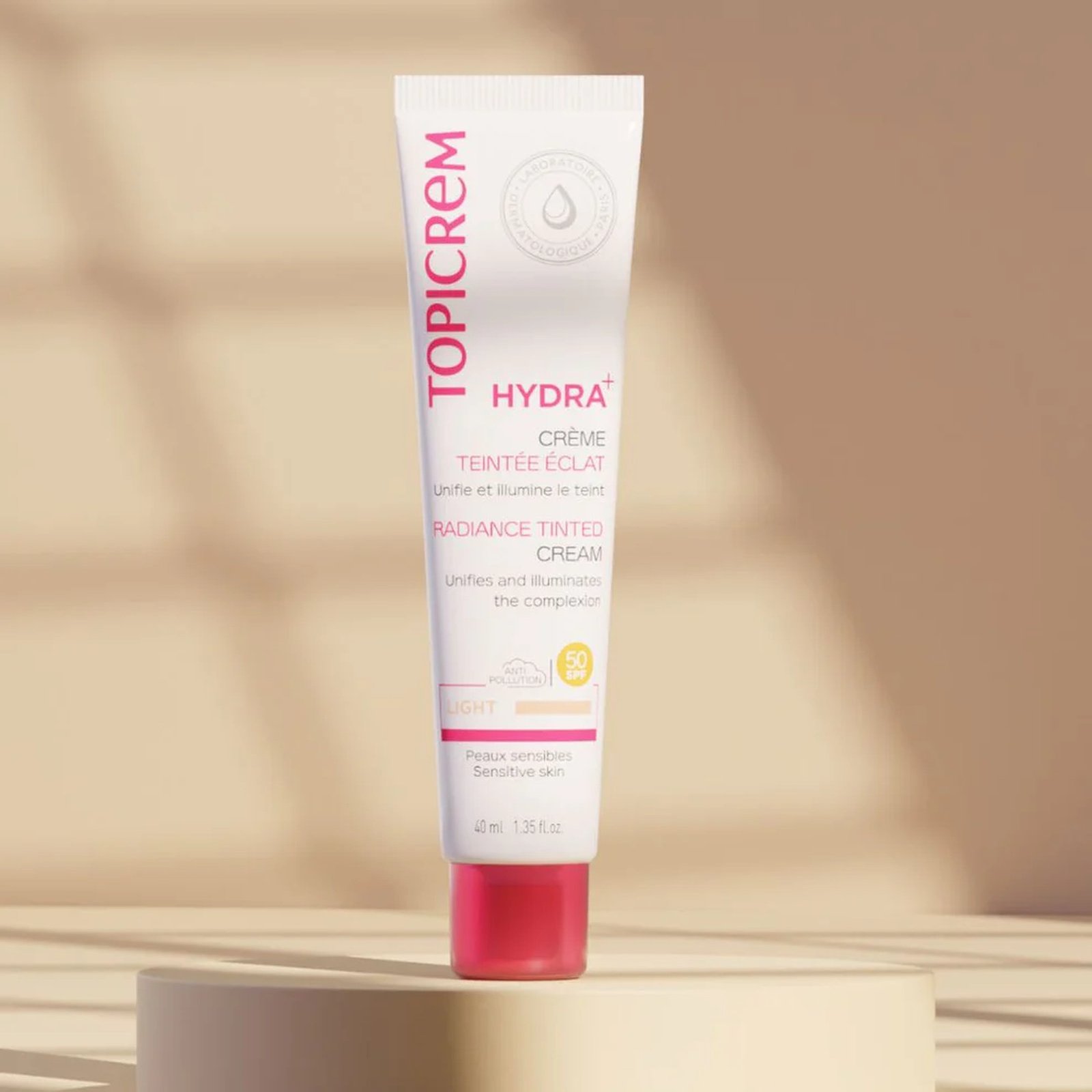 Topicrem Hydra+ Тонований Крем для Сяйва SPF50 Light 40 мл