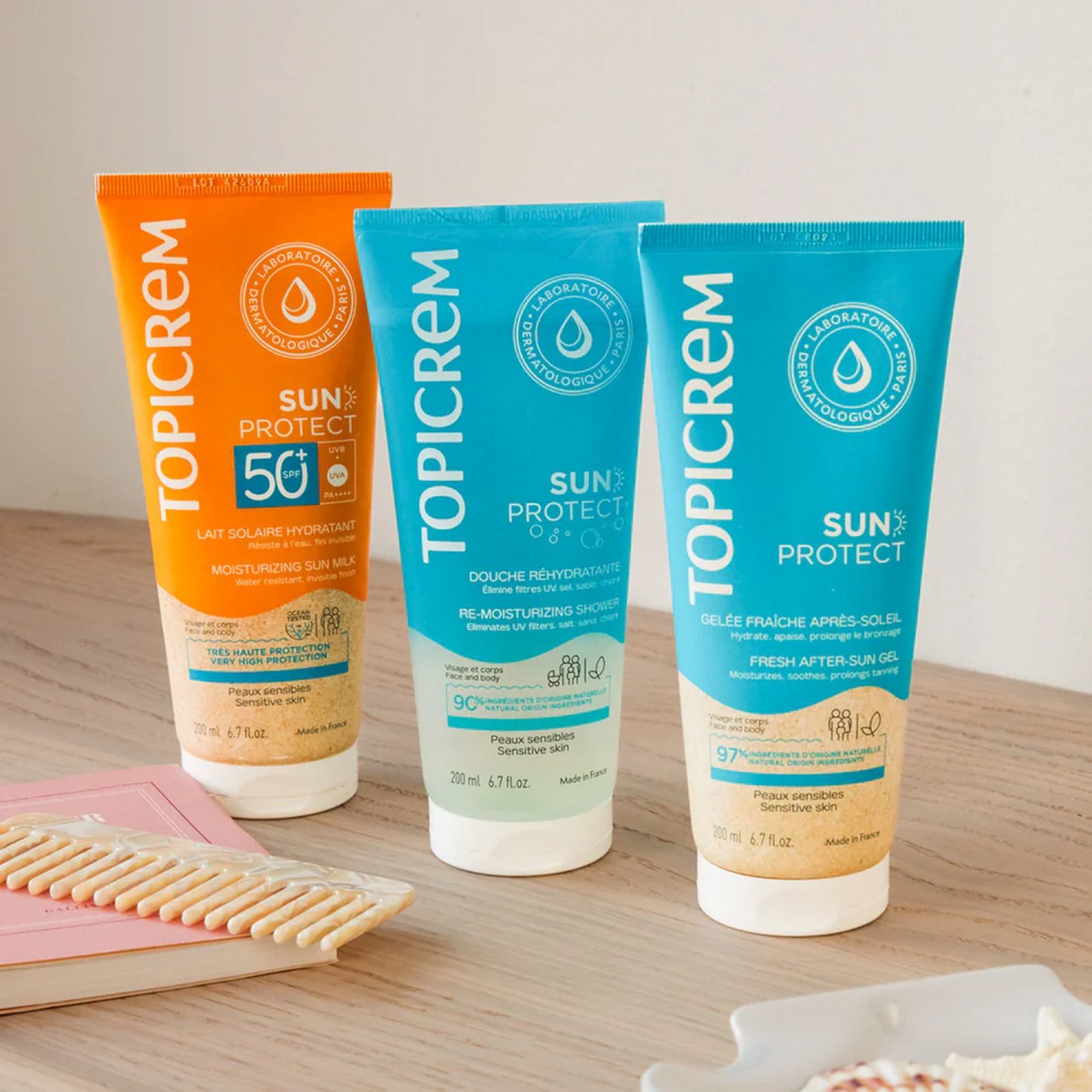 Topicrem Sun Protect, leche solar hidratante SPF 50+, 200 ml