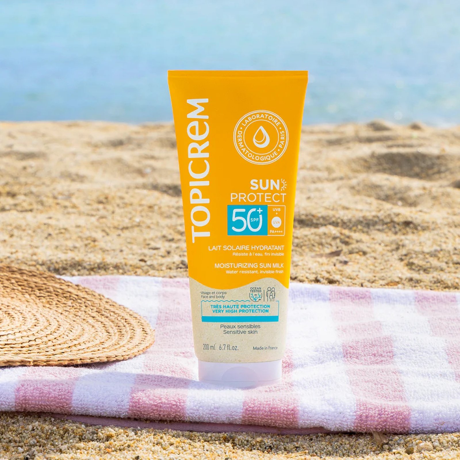 Topicrem Sun Protect, leche solar hidratante SPF 50+, 200 ml