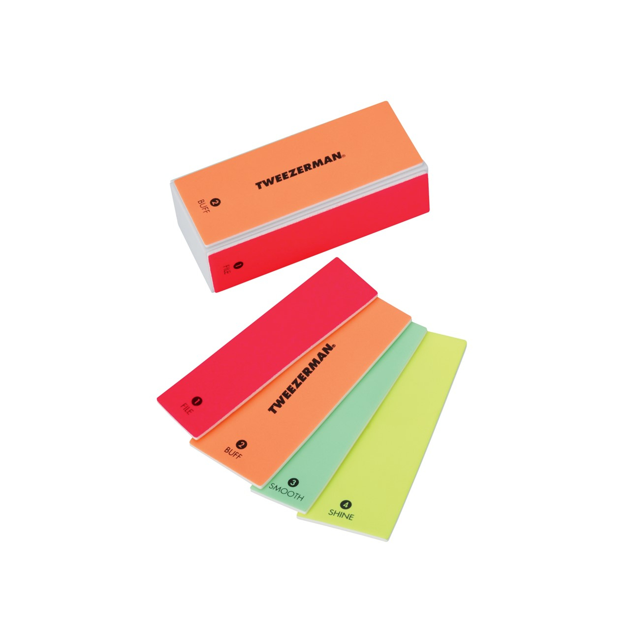 Tweezerman Neon Hot Bloco 4 Em 1 Lixa, Polimento e Brilho