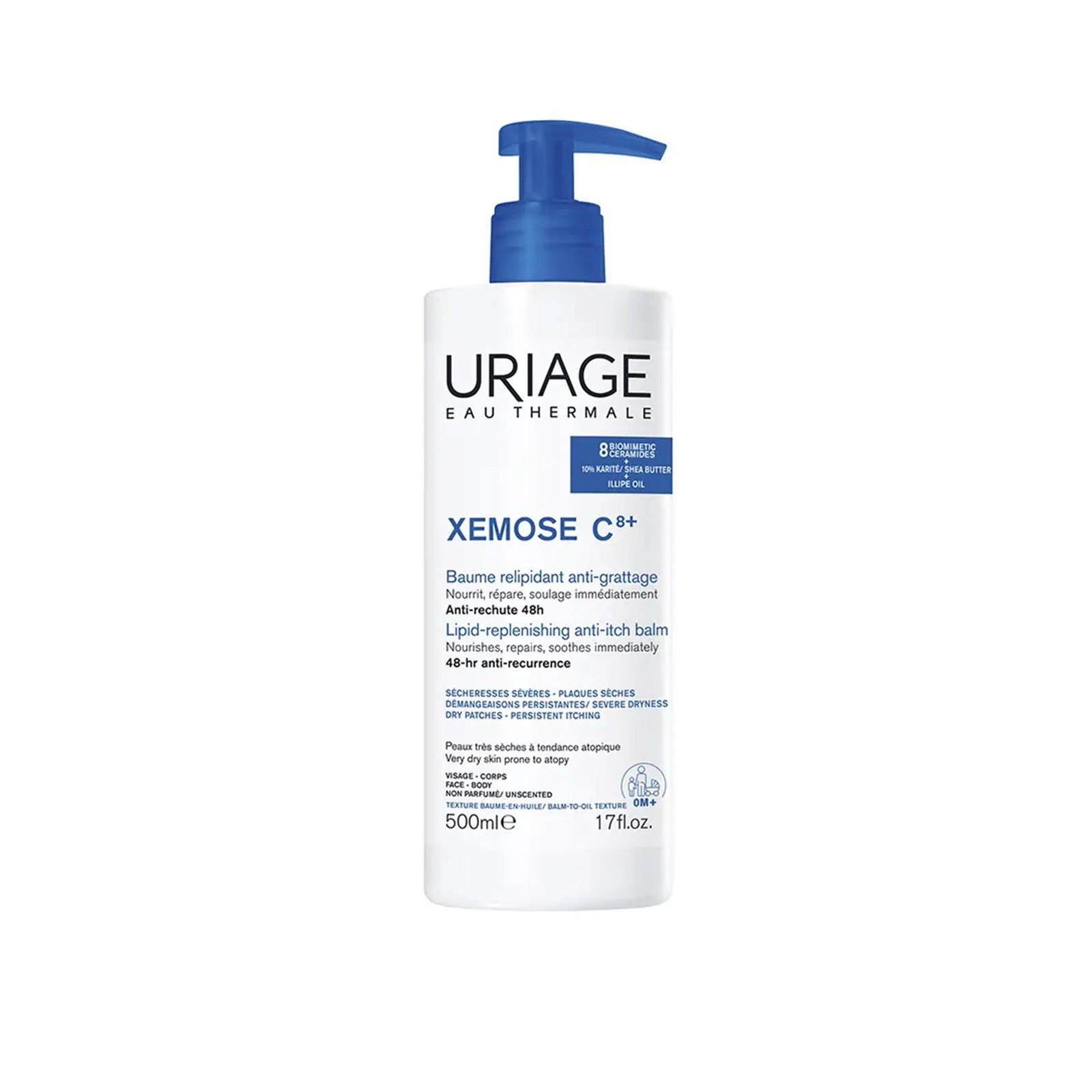 Uriage Xemose C8+ Lipid-Replenishing Anti-Itch Balm 500ml (17floz)