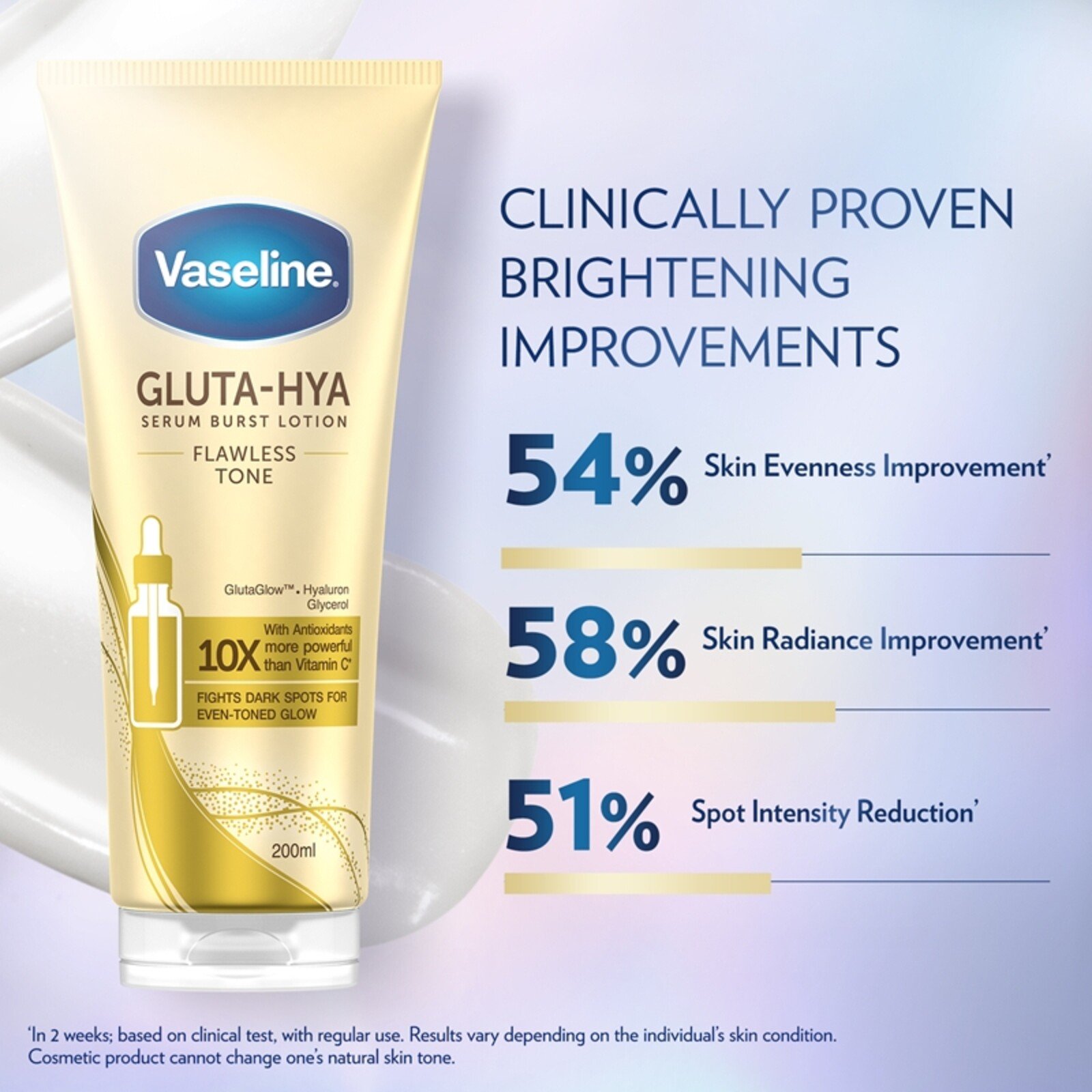 Vaseline Gluta-Hya Flawless Tone Serum Burst Lotion 200ml