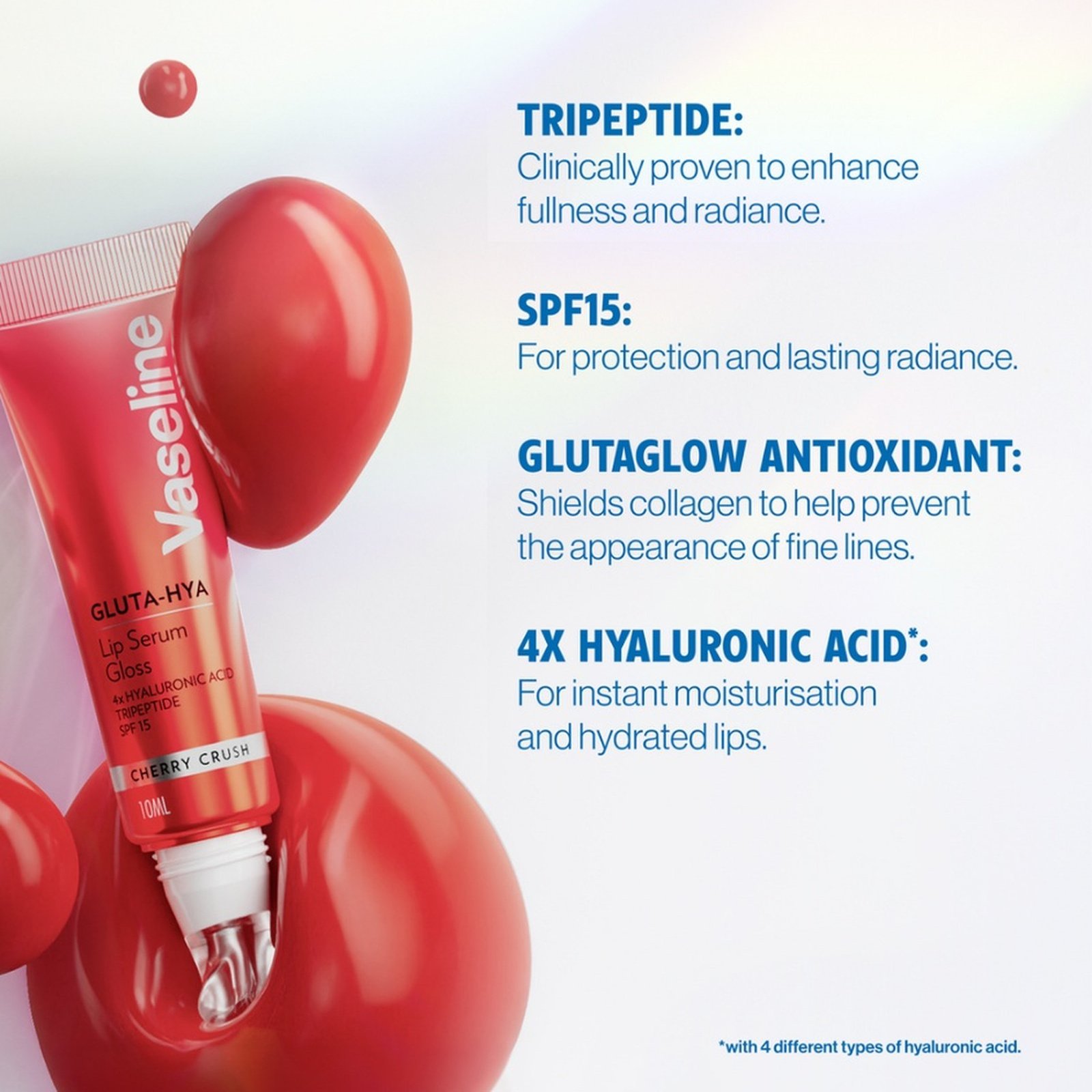 Vaseline Gluta-Hya Lip Serum Gloss SPF15 Cherry Crush 10ml
